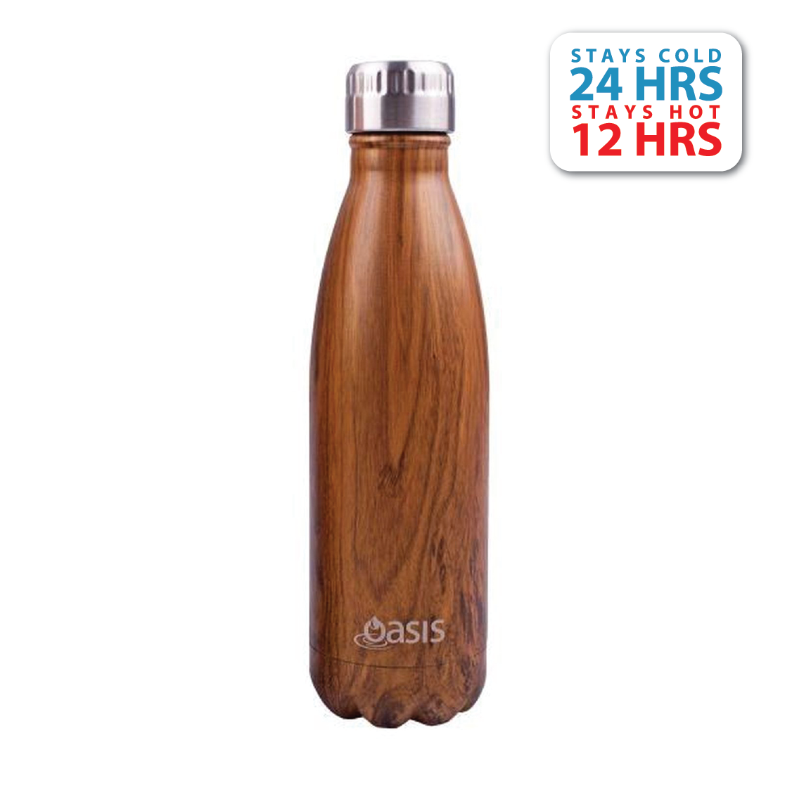 Oasis Stainless Steel Insulated Water Bottle 500ML - Teak