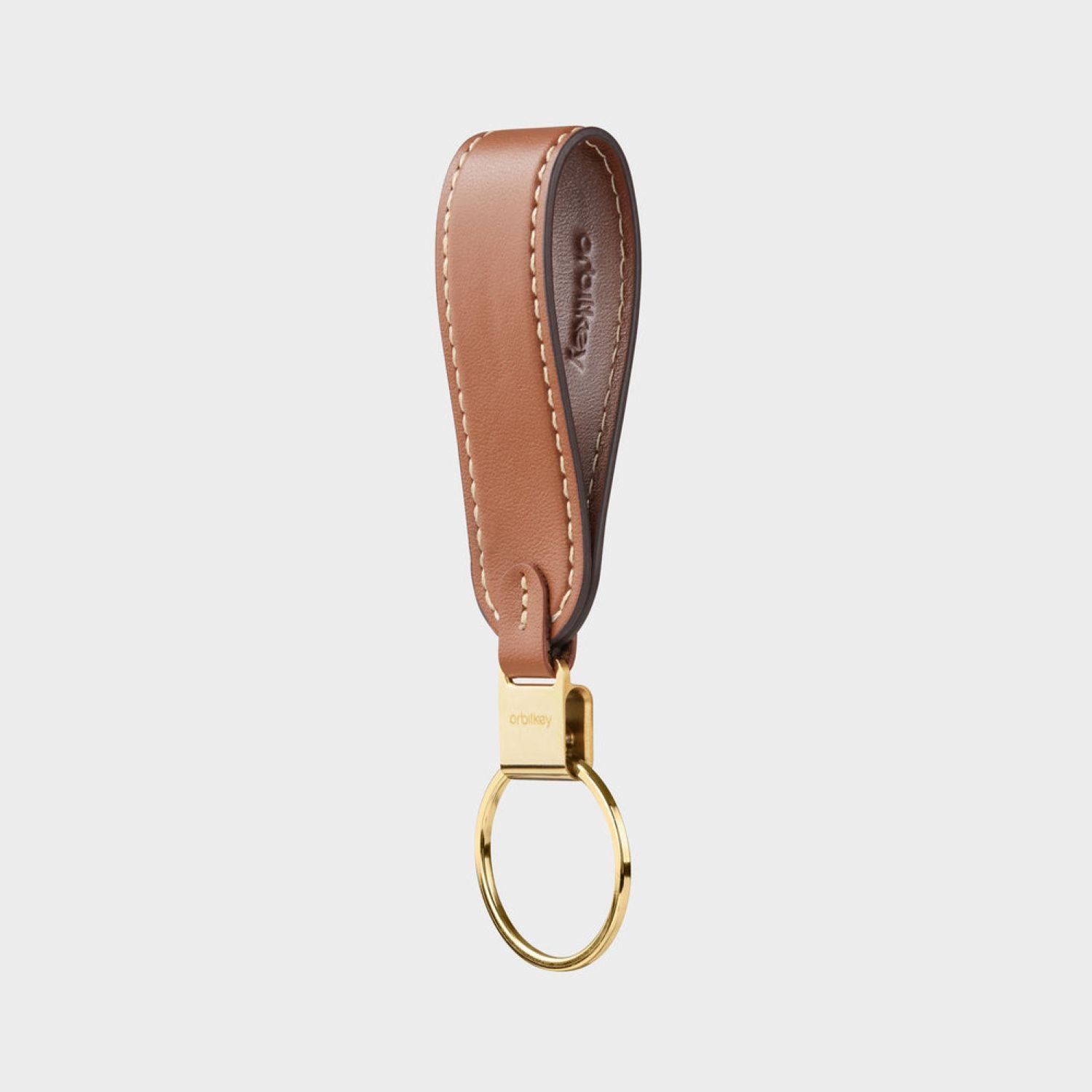 Orbitkey Leather Loop Keychain (Caramel)