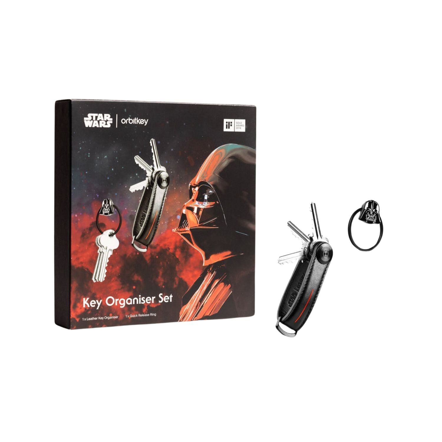 Orbitkey Star Wars Darth Vader Leather Key Organiser + Ring V2 Kit