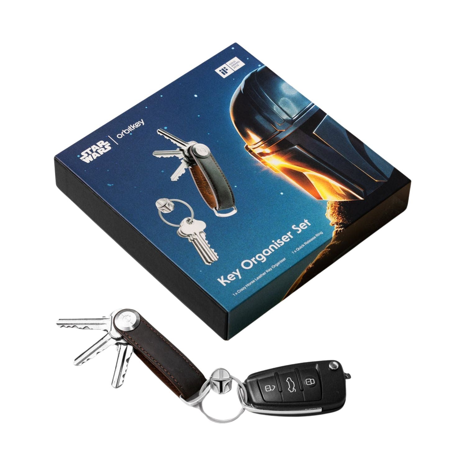 Orbitkey Star Wars Mandalorian Leather Key Organiser + Ring V2 Kit