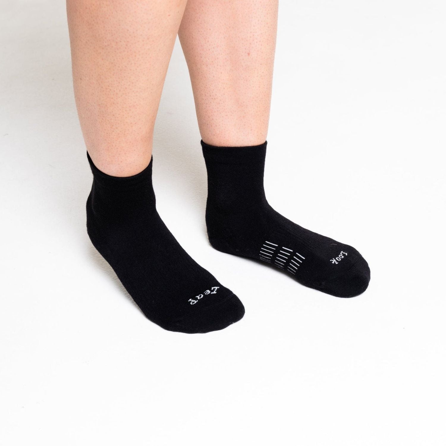 Paire Merino Wool-Blend Active Quarter Socks (Black) - S