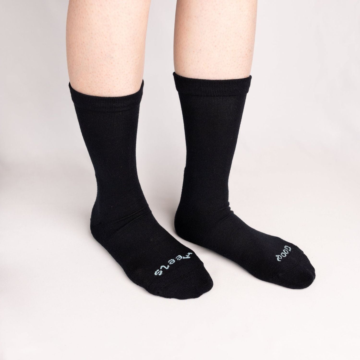 Paire Merino Wool-Blend Loose Top Calf Sock (Black) - S