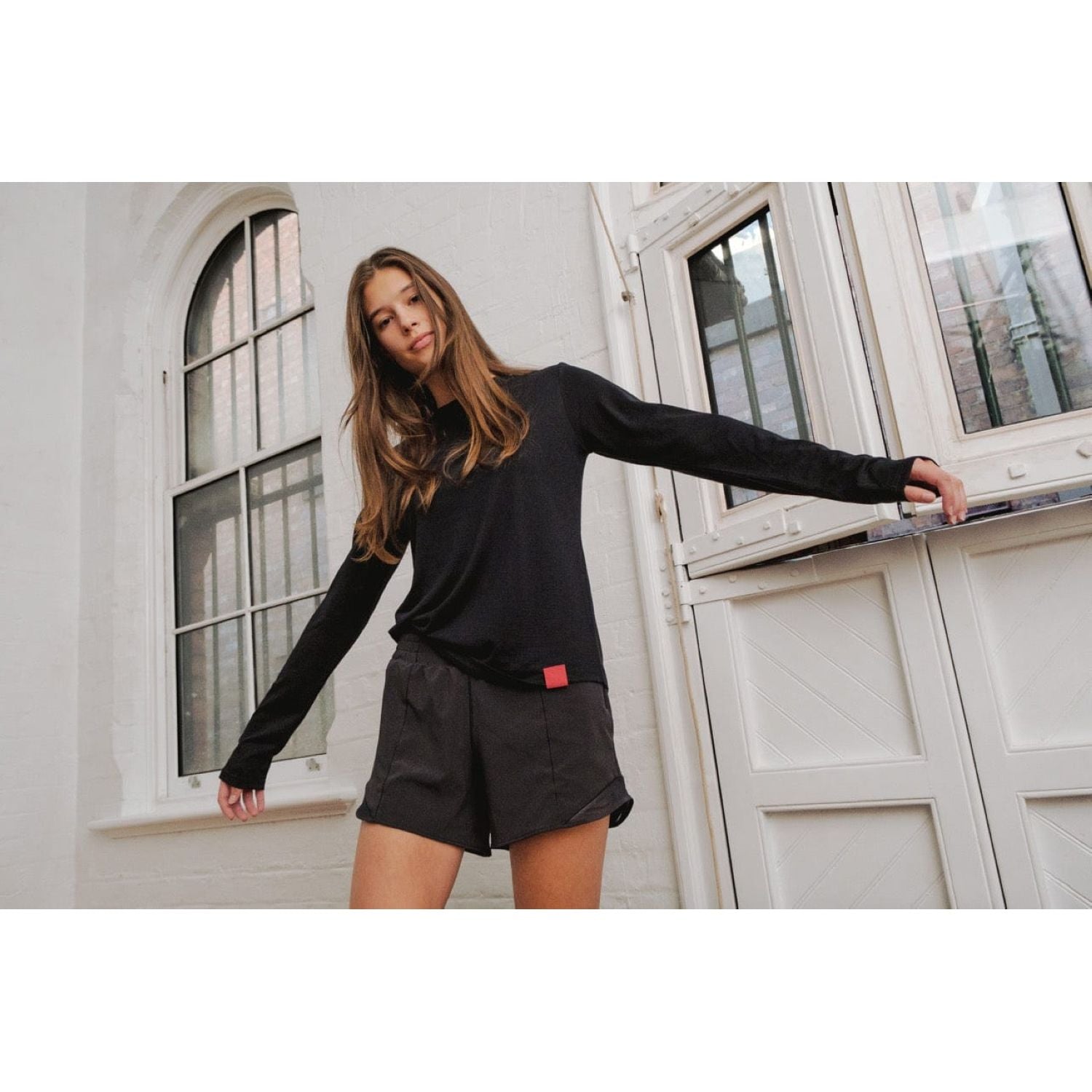 Paire Merino Wool-Blend Unisex Long Sleeve T-Shirt (Black) - L