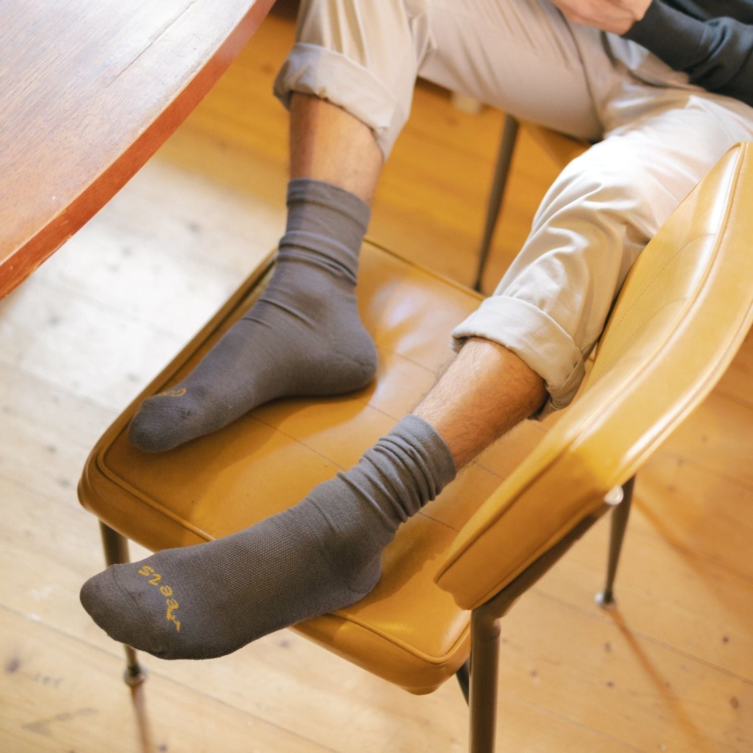 Paire Merino Wool-Blend Loose Top Calf Sock (Stormy Blue) - L