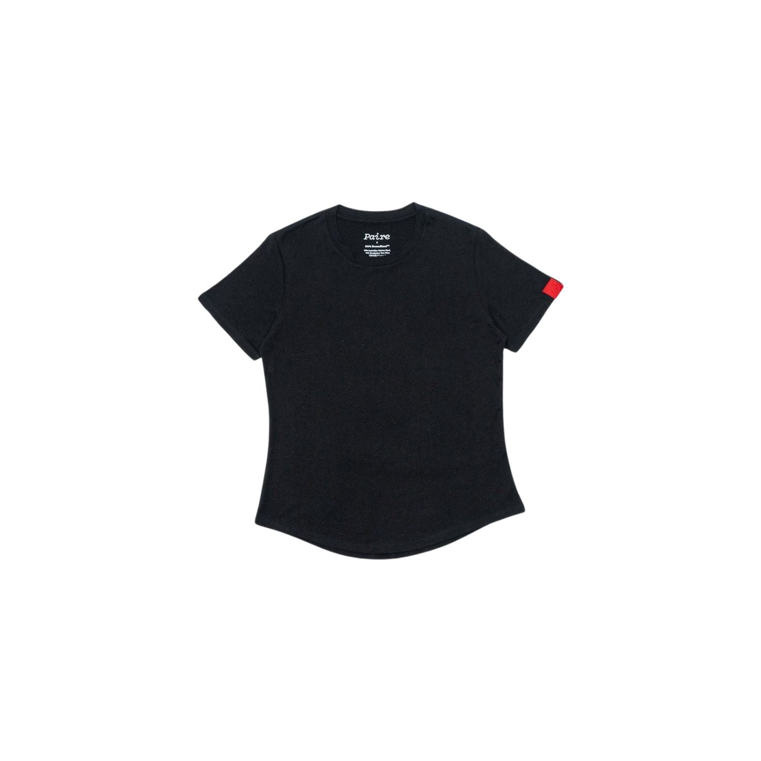 Paire Women's Merino Wool-Blend Crew Neck T-Shirt (Black) - M