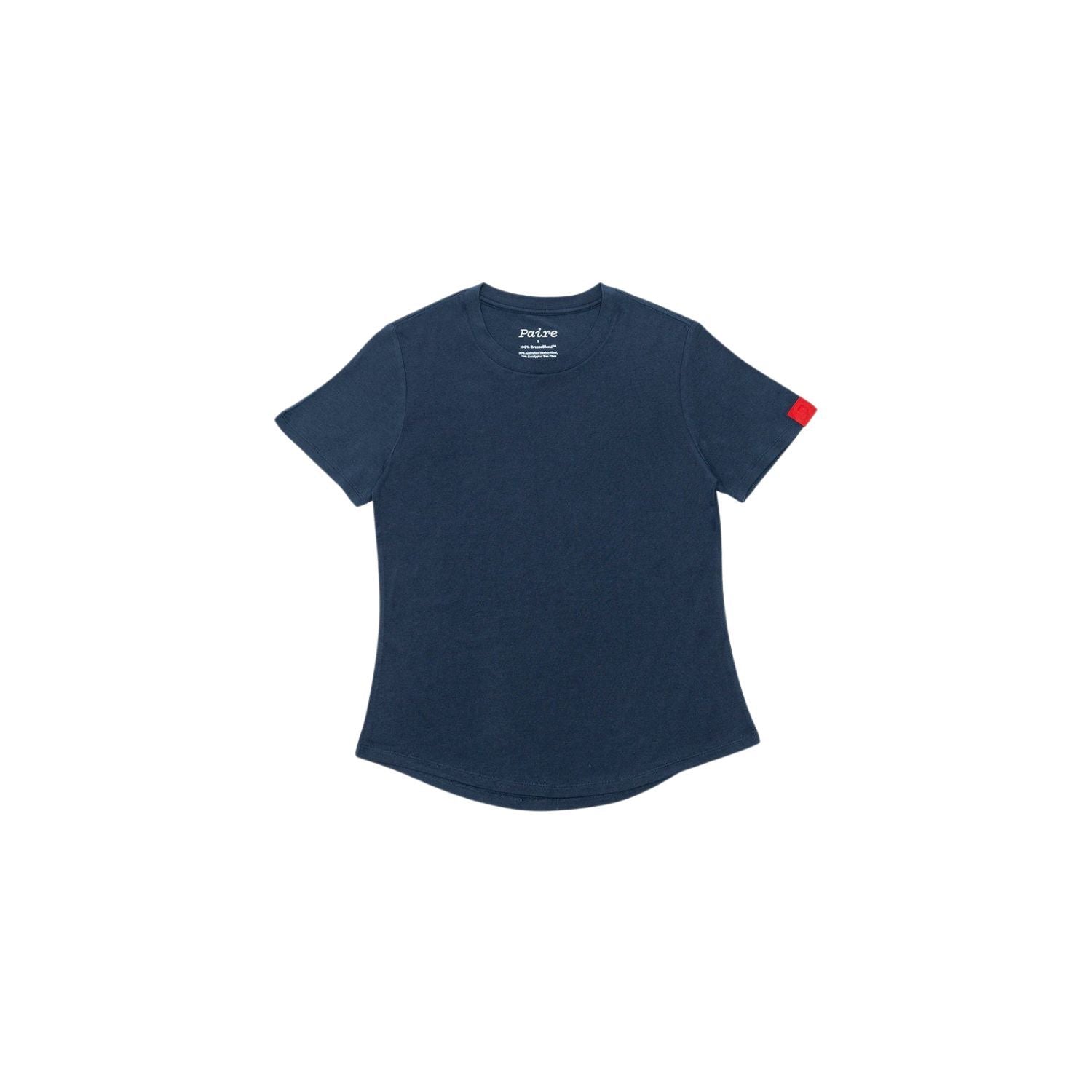 Paire Women's Merino Wool-Blend Crew Neck T-Shirt (Navy) - S