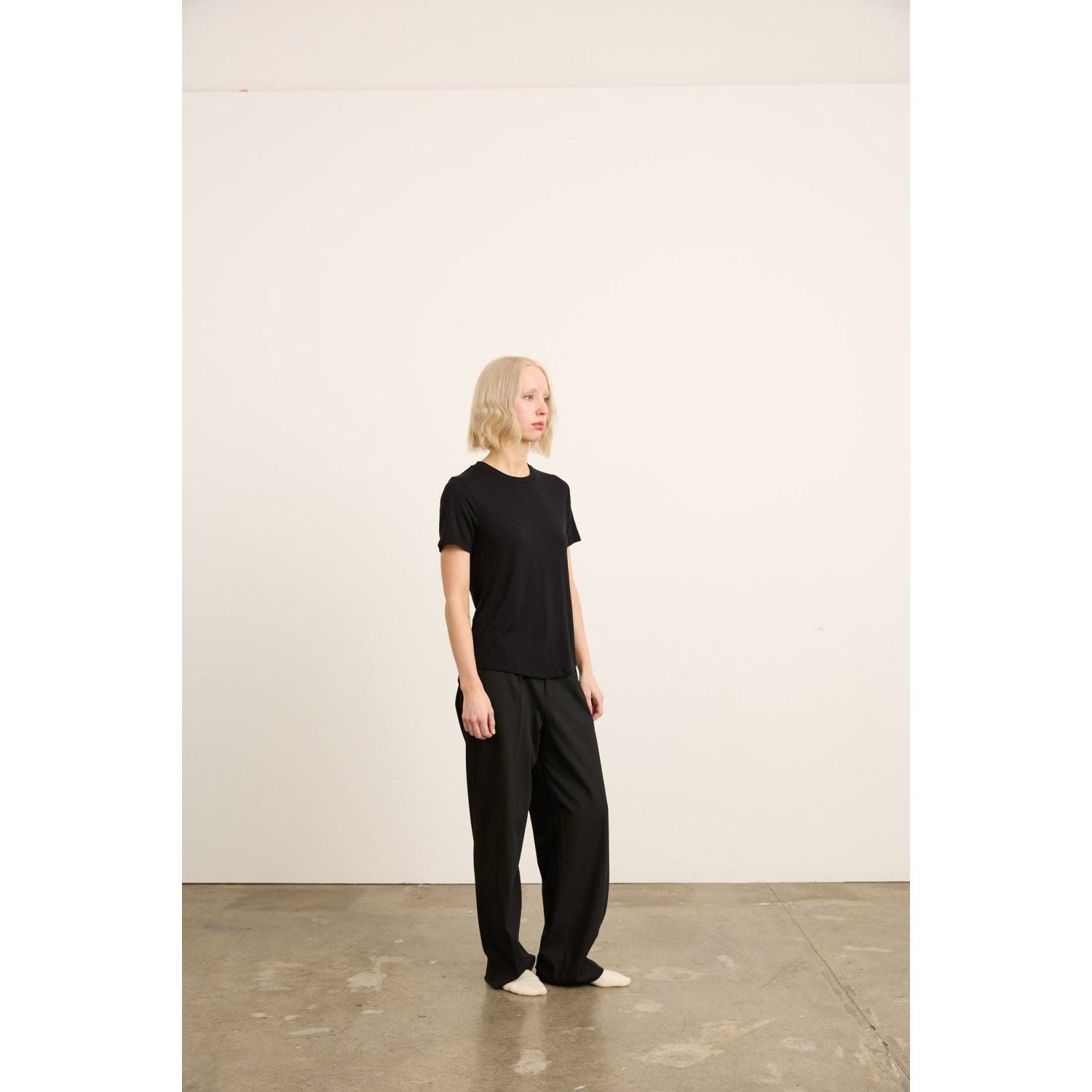 Paire Women's Merino Wool-Blend Crew Neck T-Shirt (Snow) - M