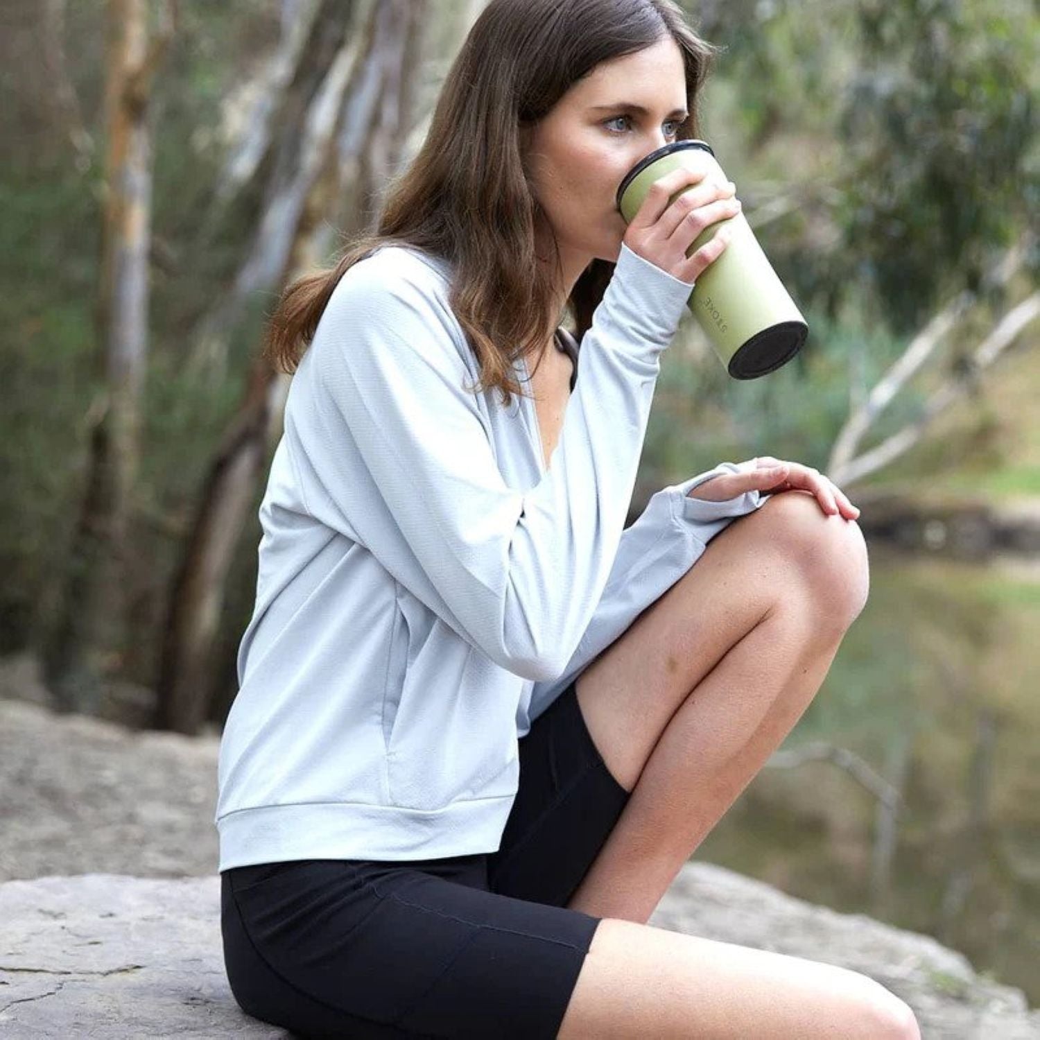 STTOKE Limited Edition Leakproof Ceramic Insulated Cup Powder Coating 12oz - Heather Green