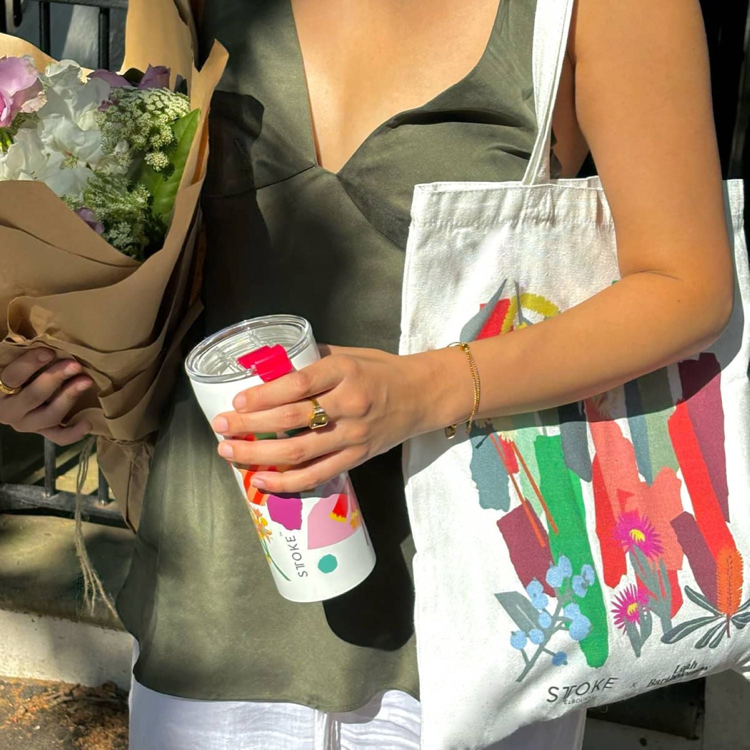 STTOKE Leah Canvas Tote Bag (White)