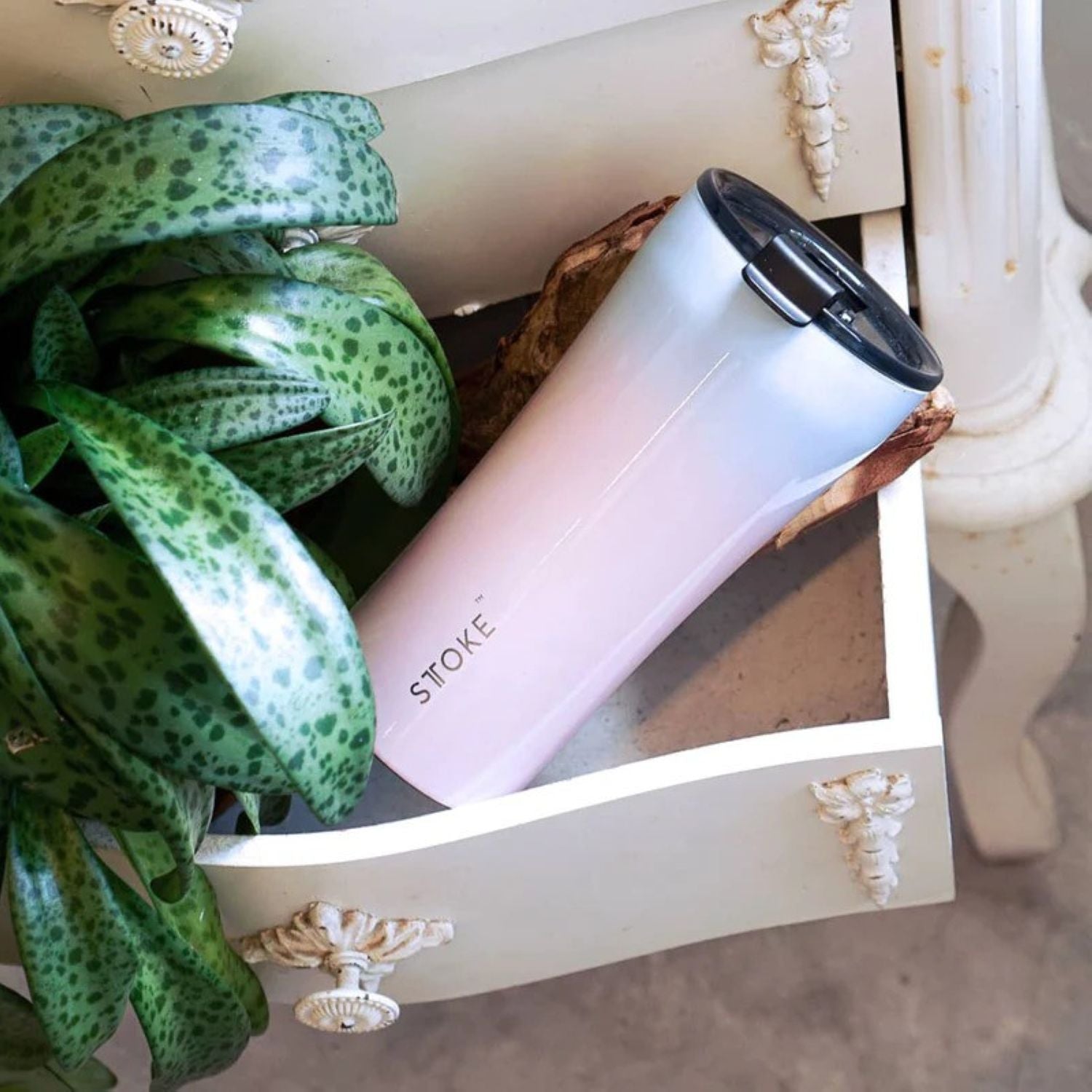 STTOKE Flow Leakproof Ceramic Insulated Cup 12oz - Sky Blush