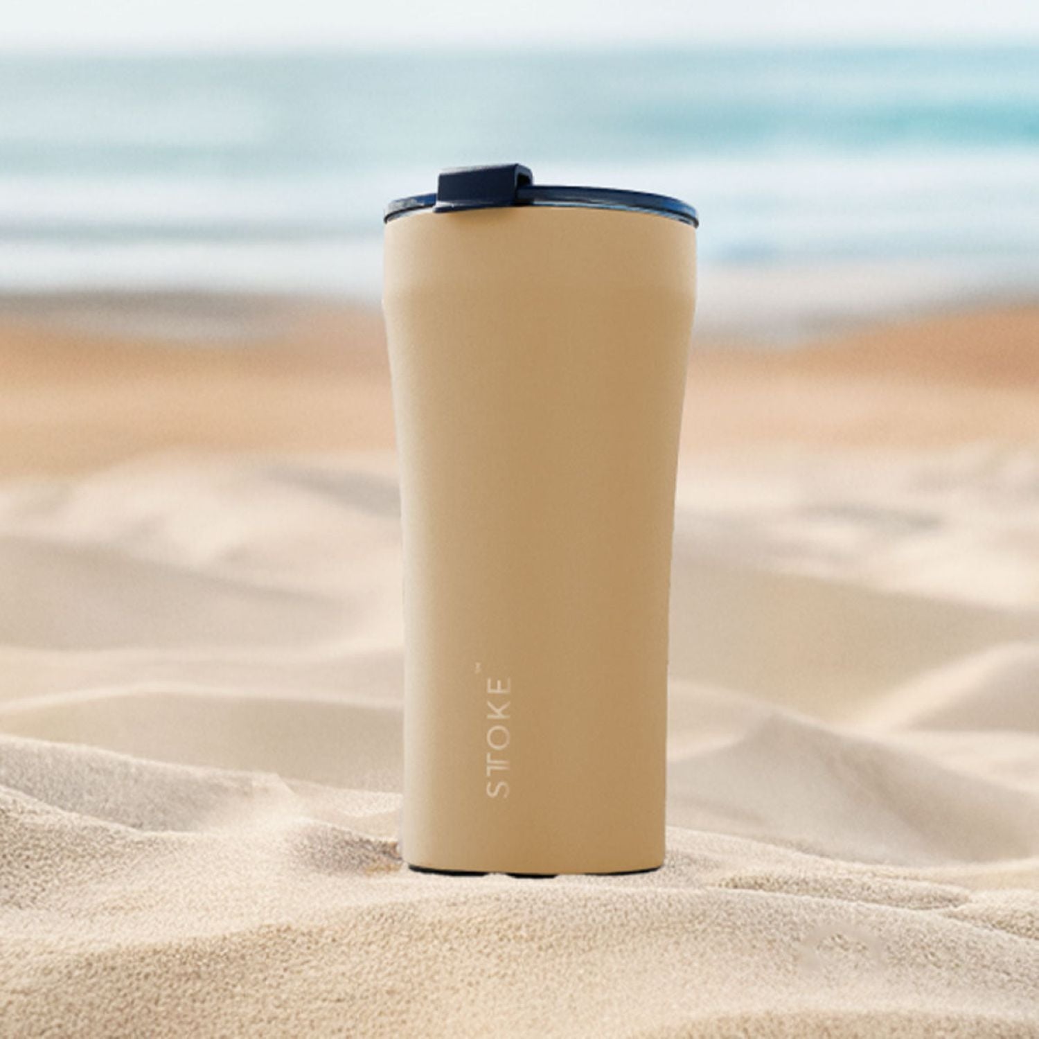 STTOKE Limited Edition Leakproof Ceramic Insulated Cup Powder Coating 12oz - Dune Yellow