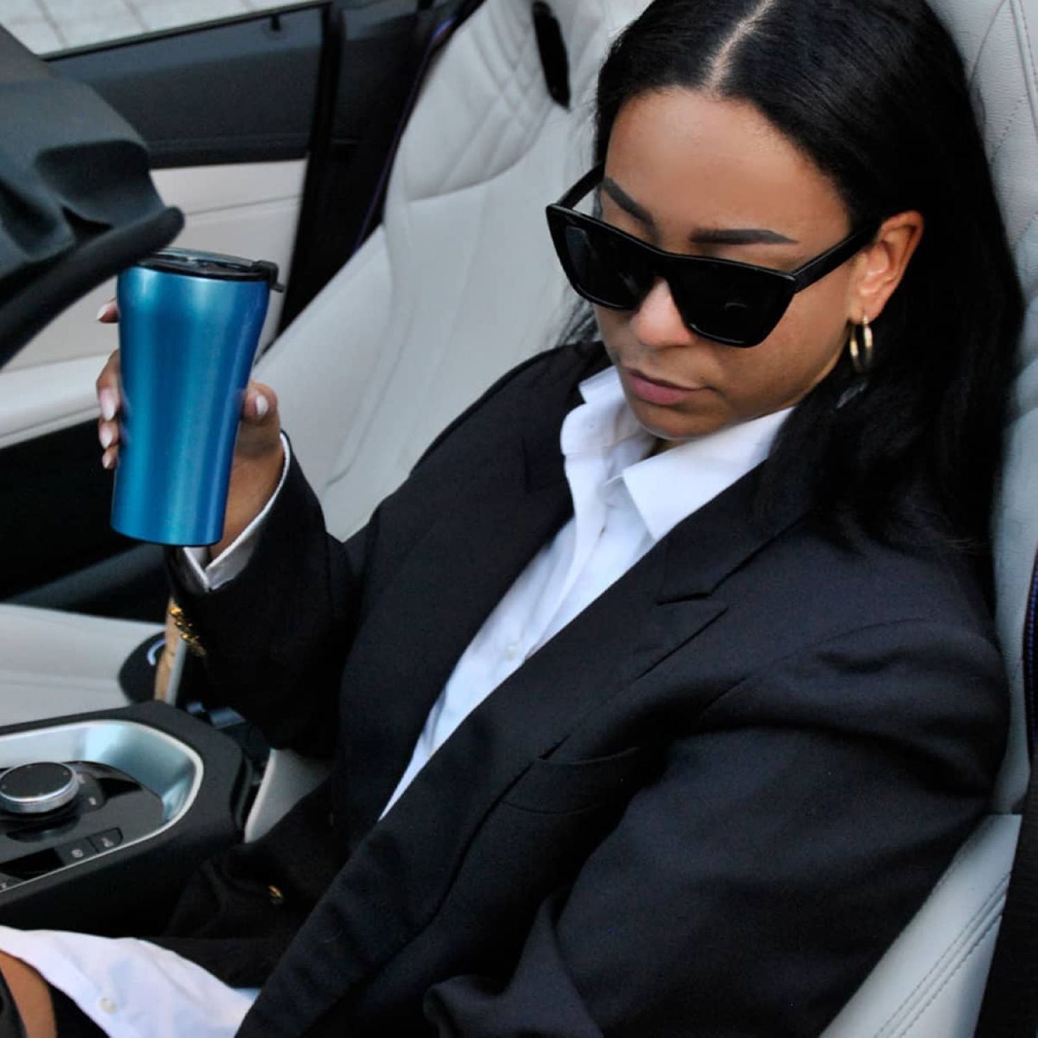 STTOKE Urban Leakproof Ceramic Insulated Cup 12oz - Denim Chrome