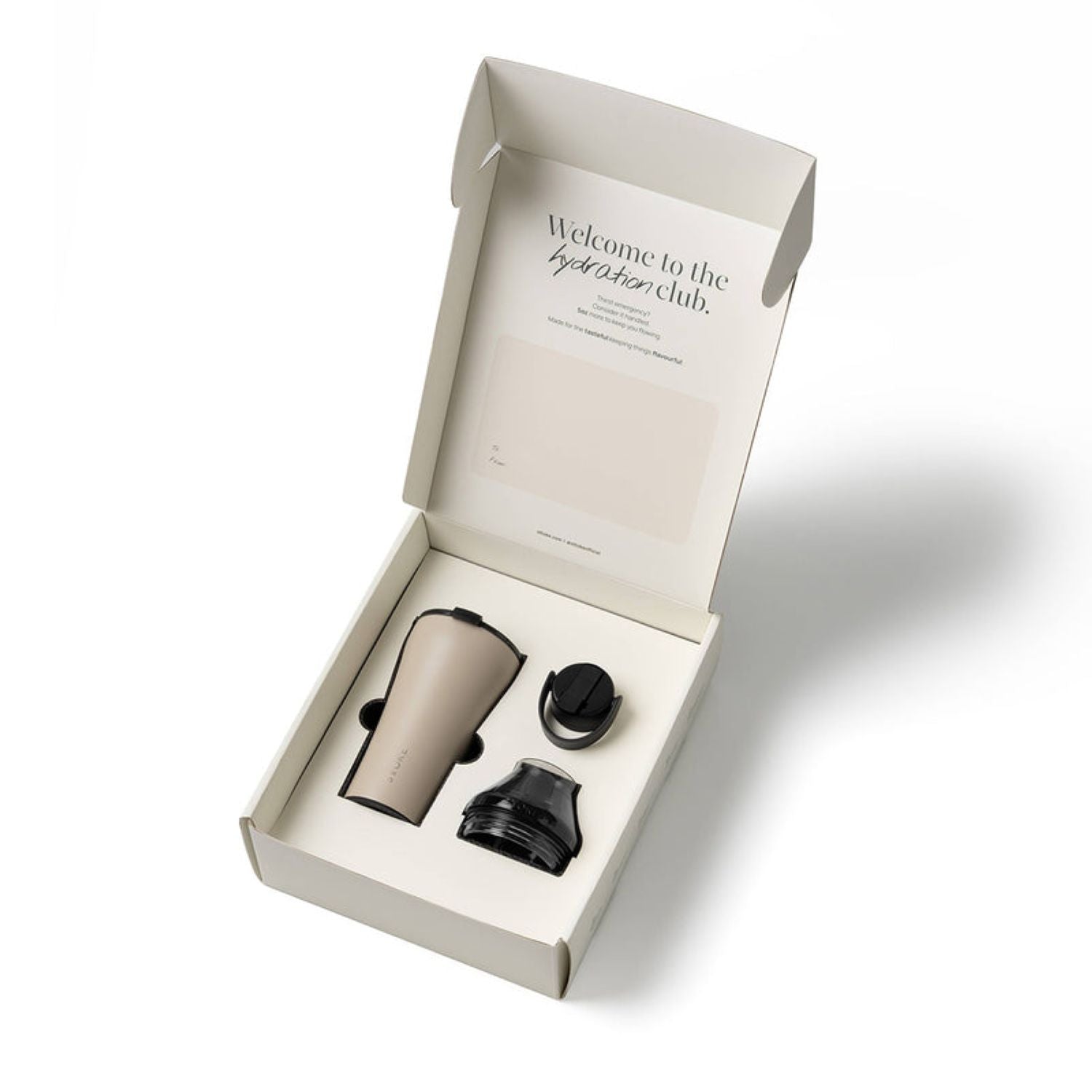 Sttoke Earth Leakproof Ceramic Insulated Thirst Aid Kit Cup With Hydrate + 12Oz - Mousse Taupe