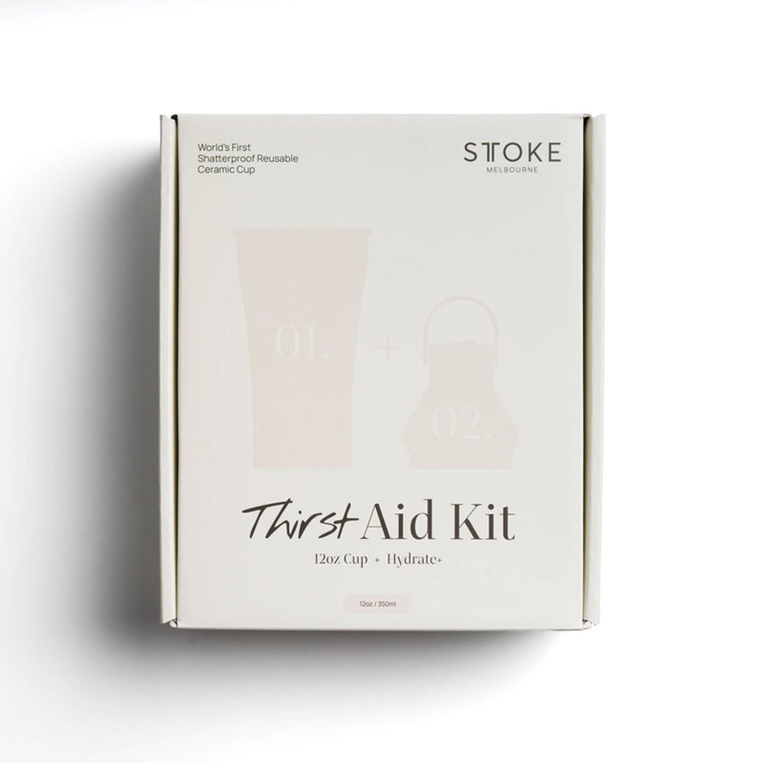 Sttoke Earth Leakproof Ceramic Insulated Thirst Aid Kit Cup With Hydrate + 12Oz - Mousse Taupe