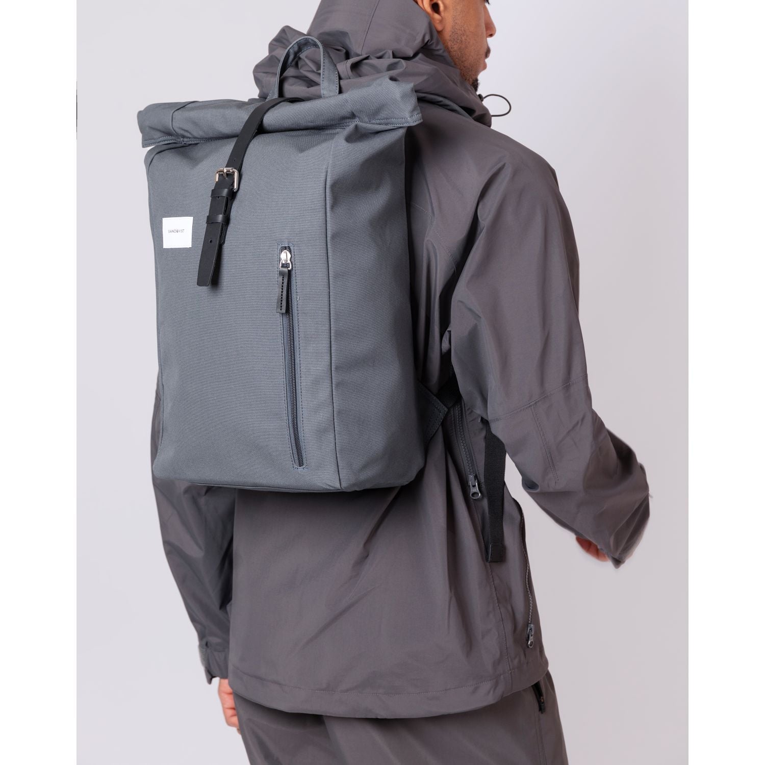 Sandqvist Dante Backpack - Dark Slate W/ Black Leather