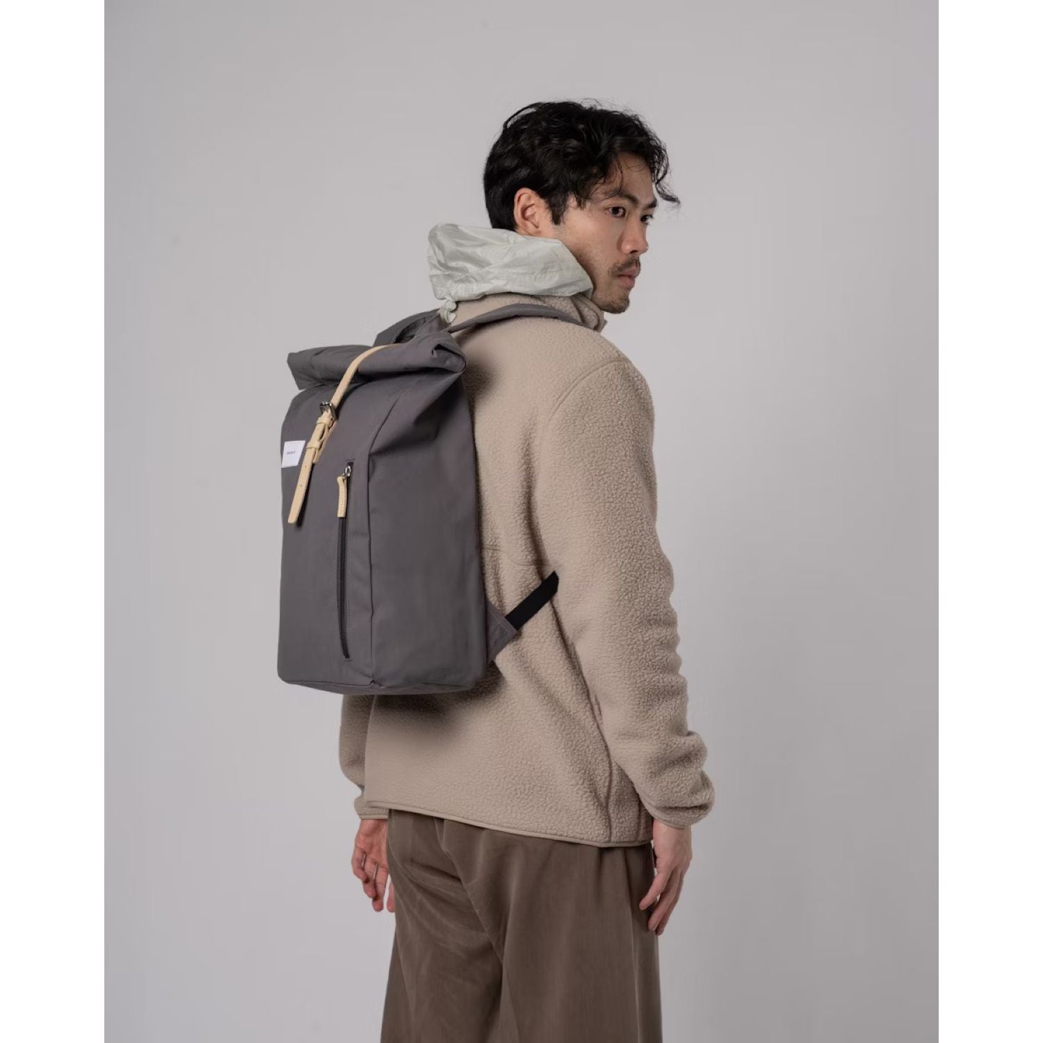 Sandqvist Dante Backpack - Stone Grey W/ Natural Leather