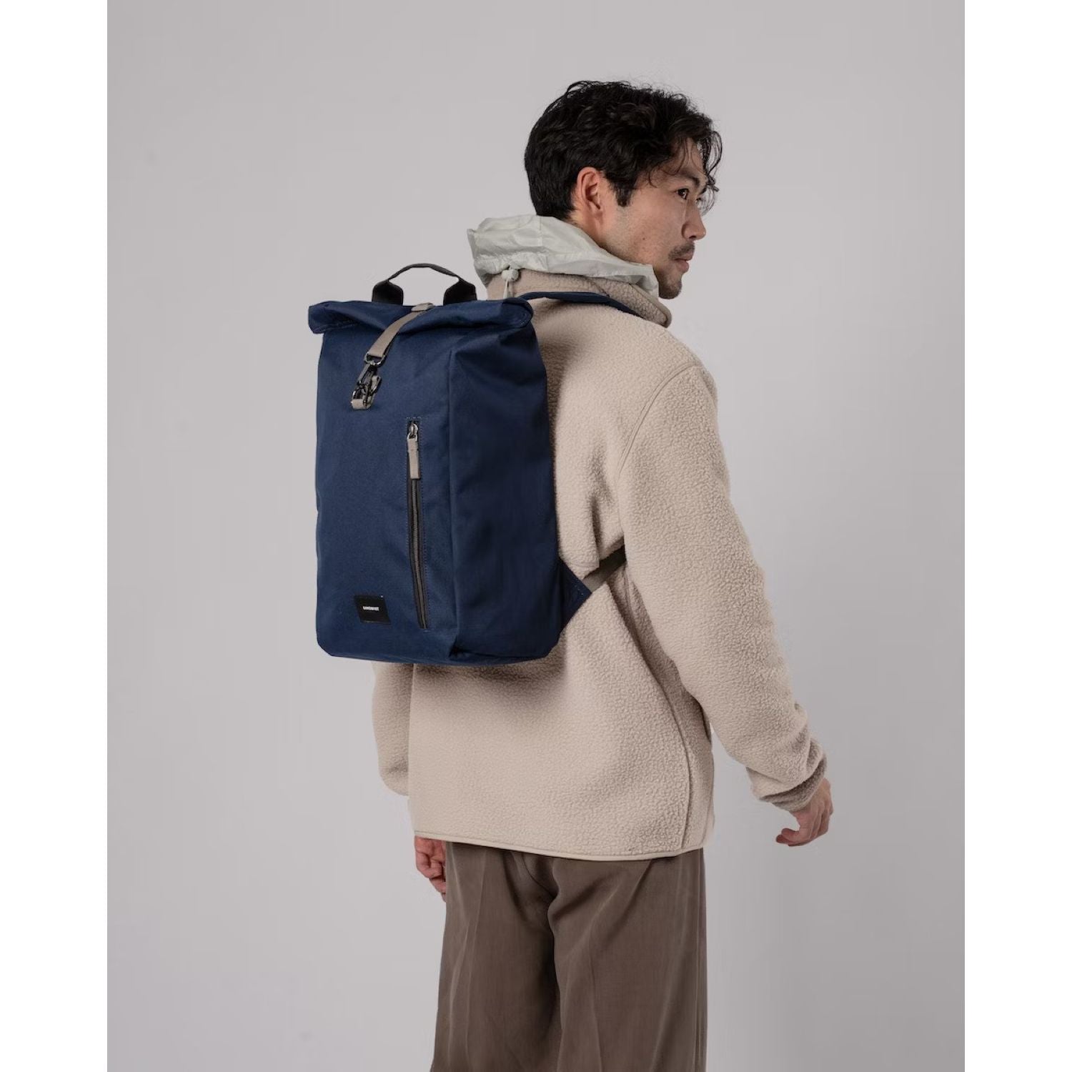 Sandqvist Dante Vegan Backpack - Navy W/ Grey Webbing