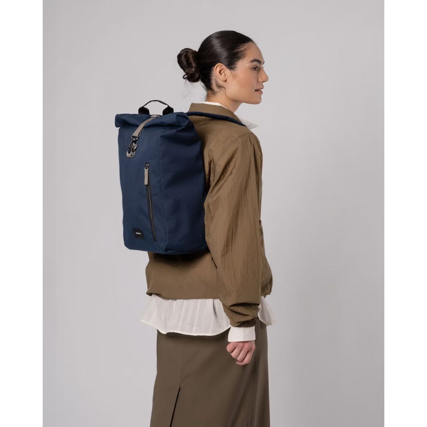Sandqvist Dante Vegan Backpack - Navy W/ Grey Webbing