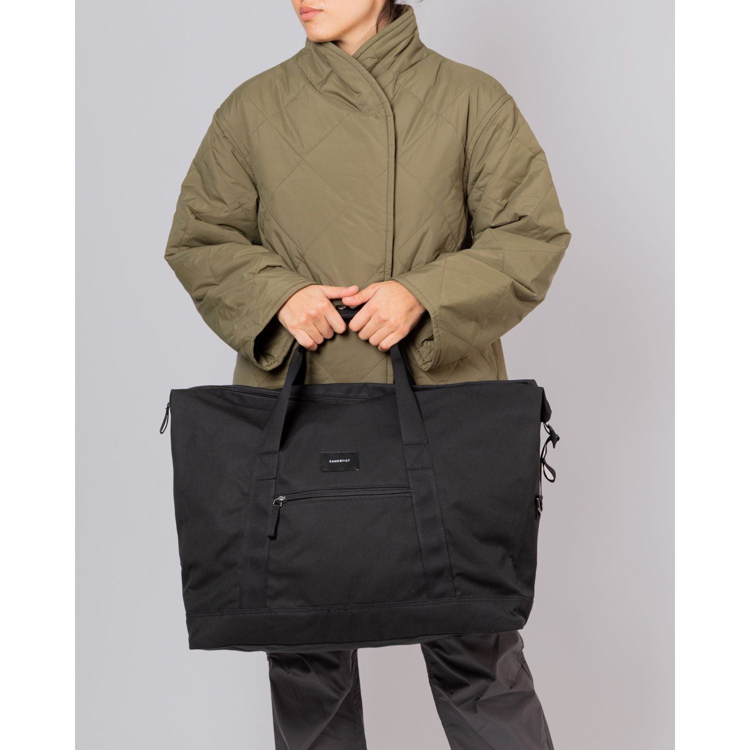 Sandqvist Sture Weekend Bag - Black W/ Black Webbing