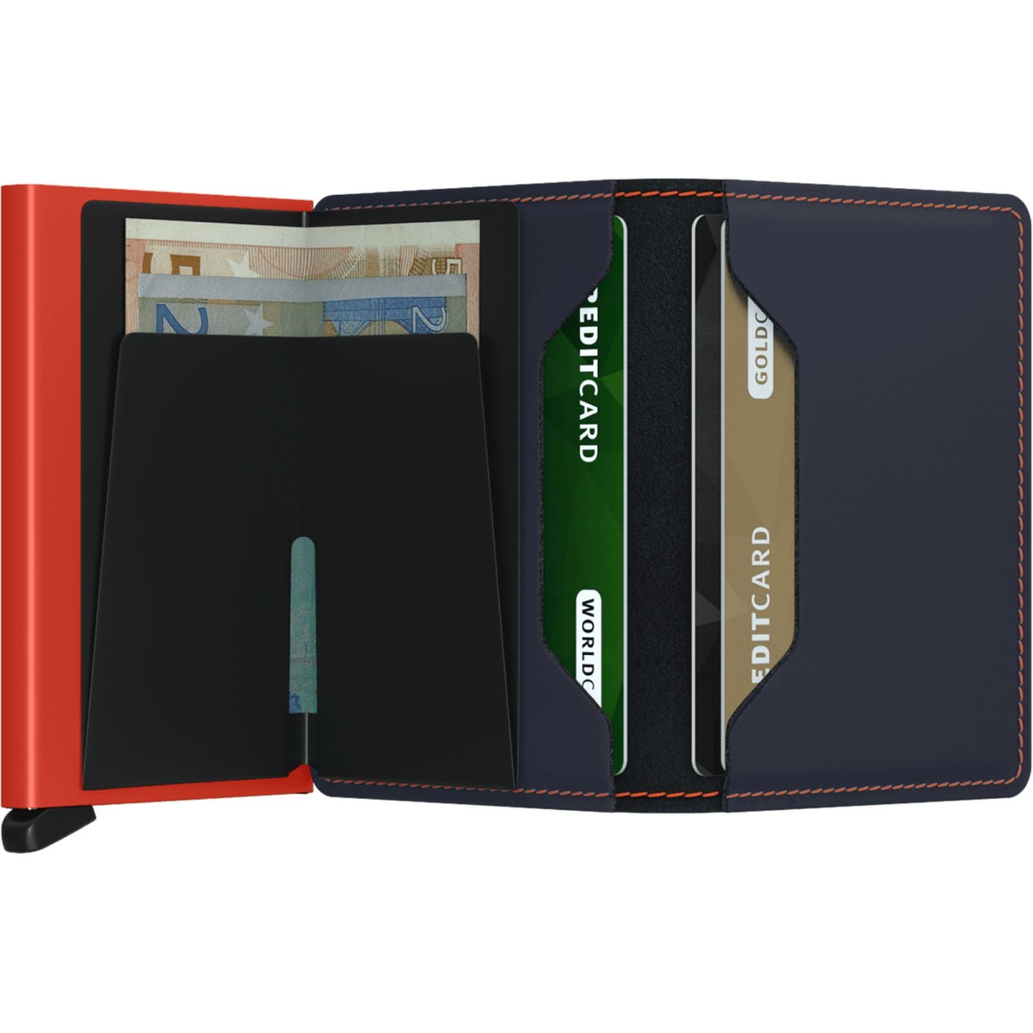 Secrid Slimwallet - Matte Nightblue & Orange