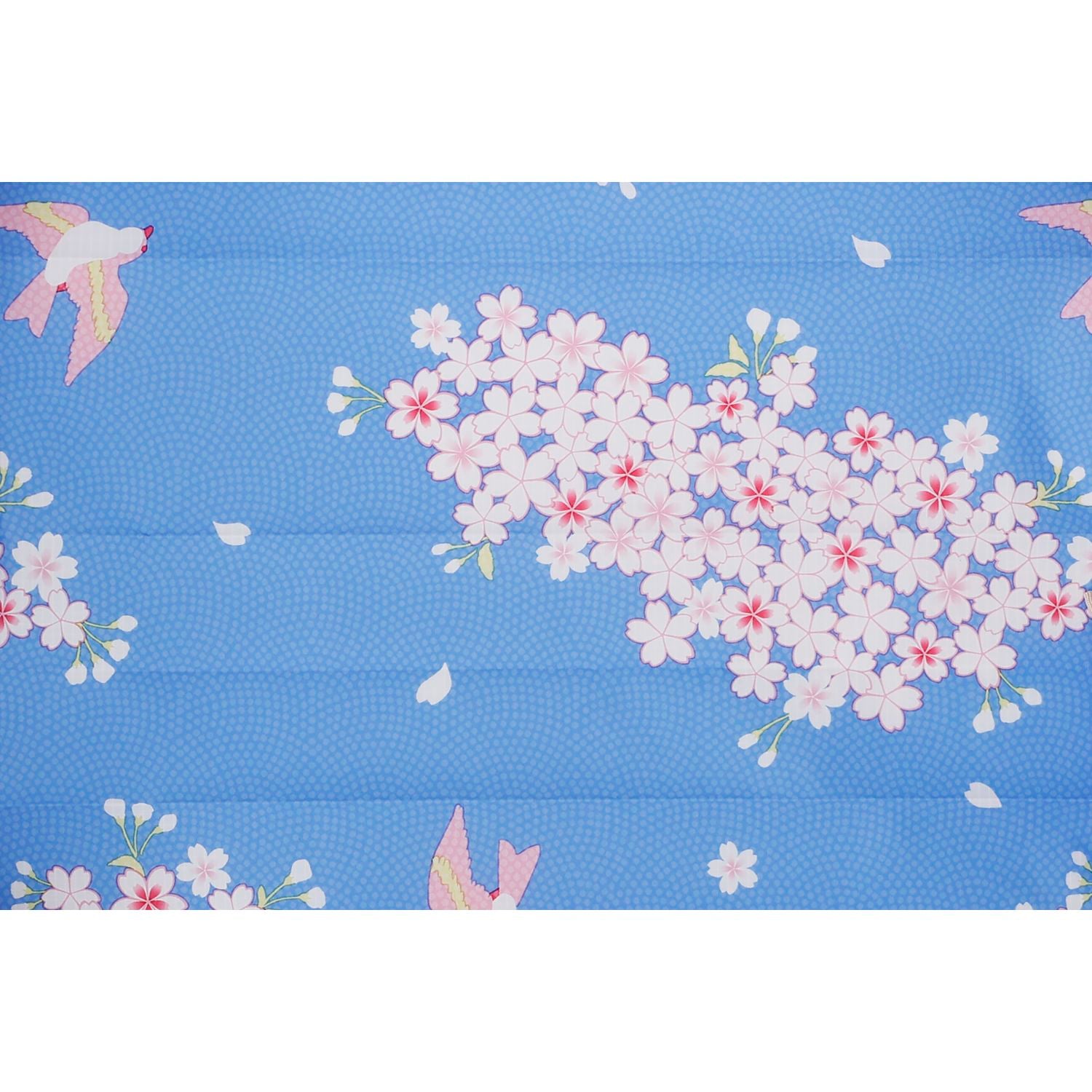 Shupatto Foldable Tote (M) - Hana Ni Tori (Blue)