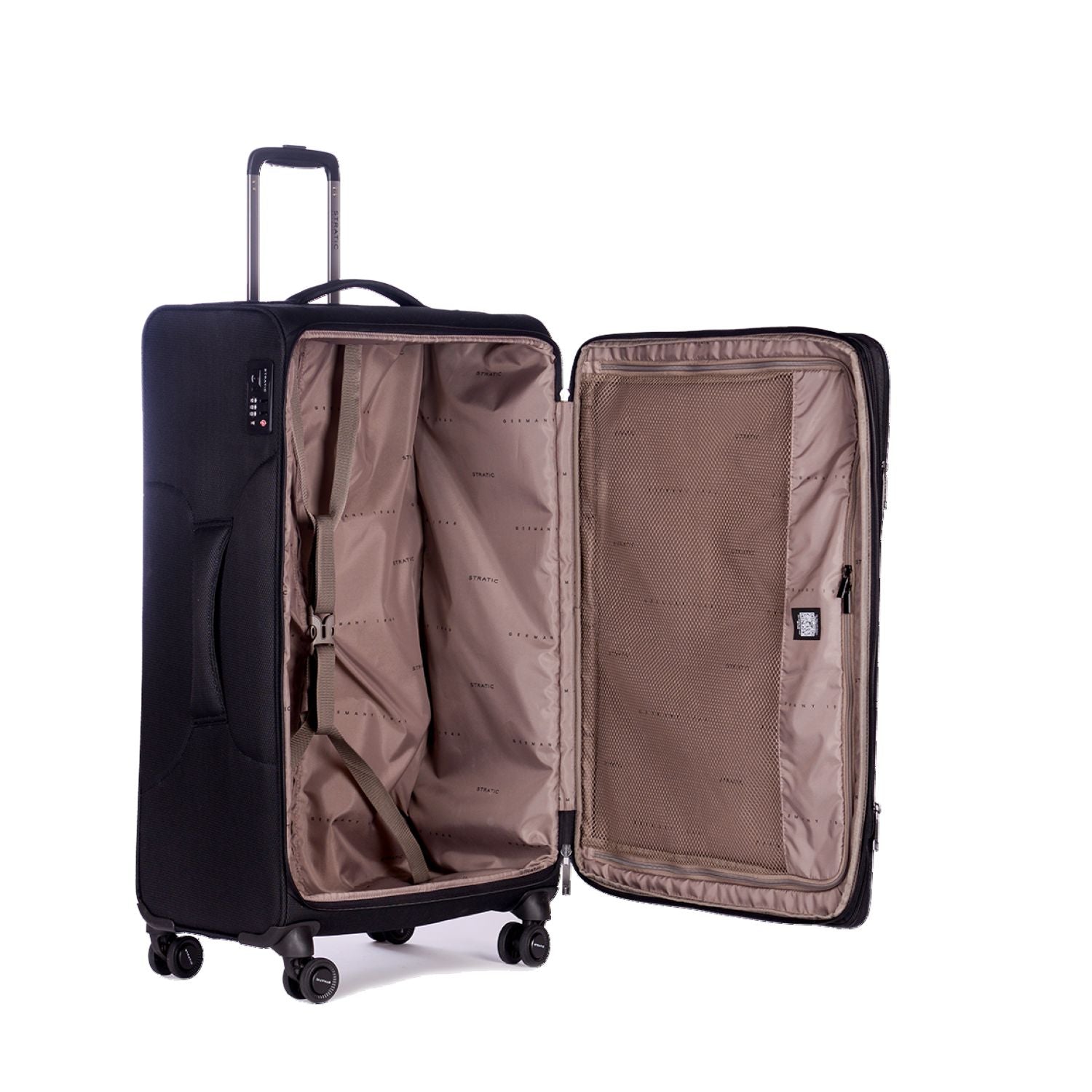 Stratic Light + Suitcase L With Front Access Opening - Black