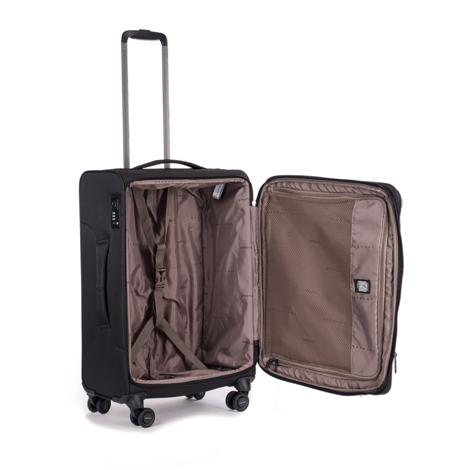 Stratic Light + Suitcase M With Front Access Opening - Black