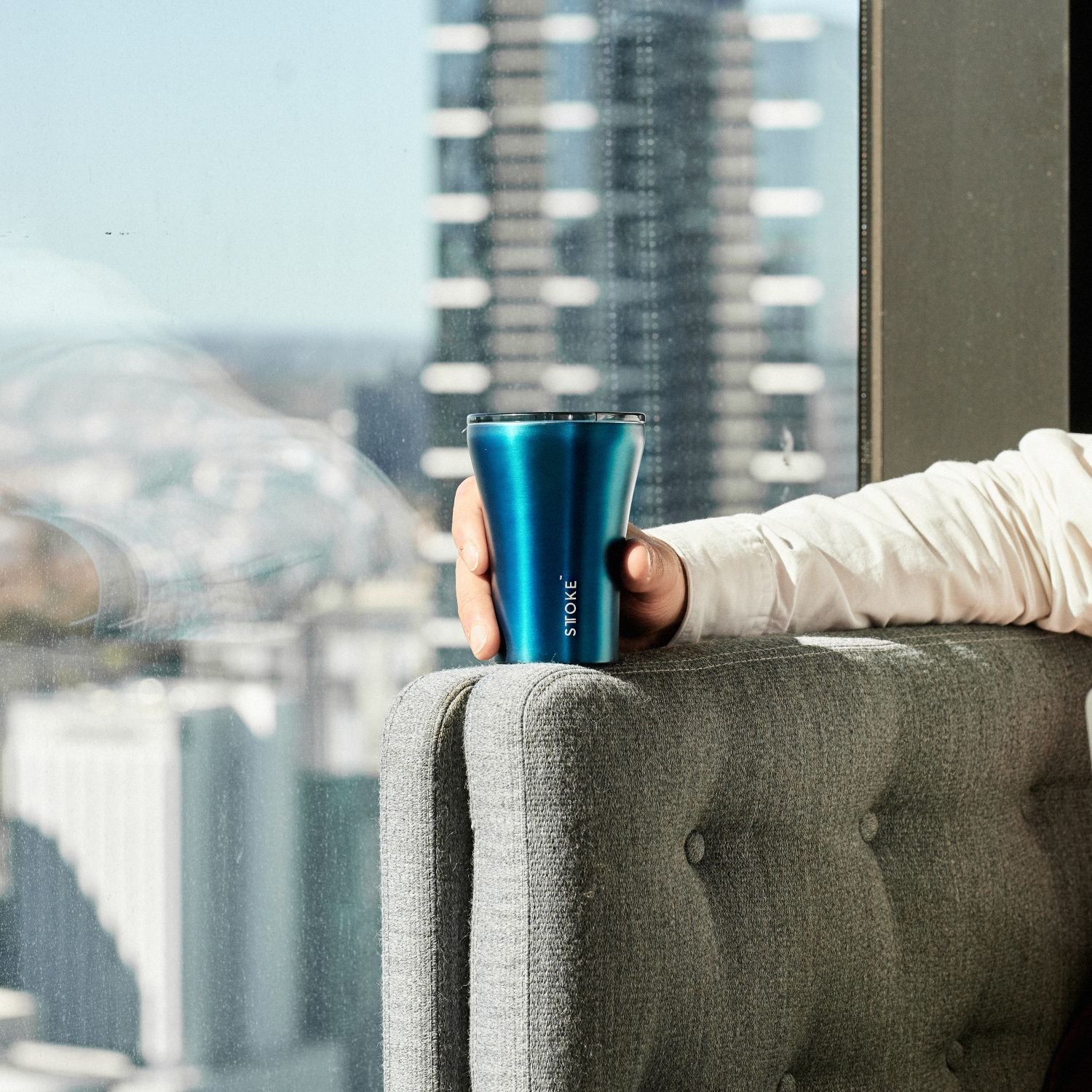 STTOKE Limited Edition Insulated Ceramic Cup 8oz - Steel Blue