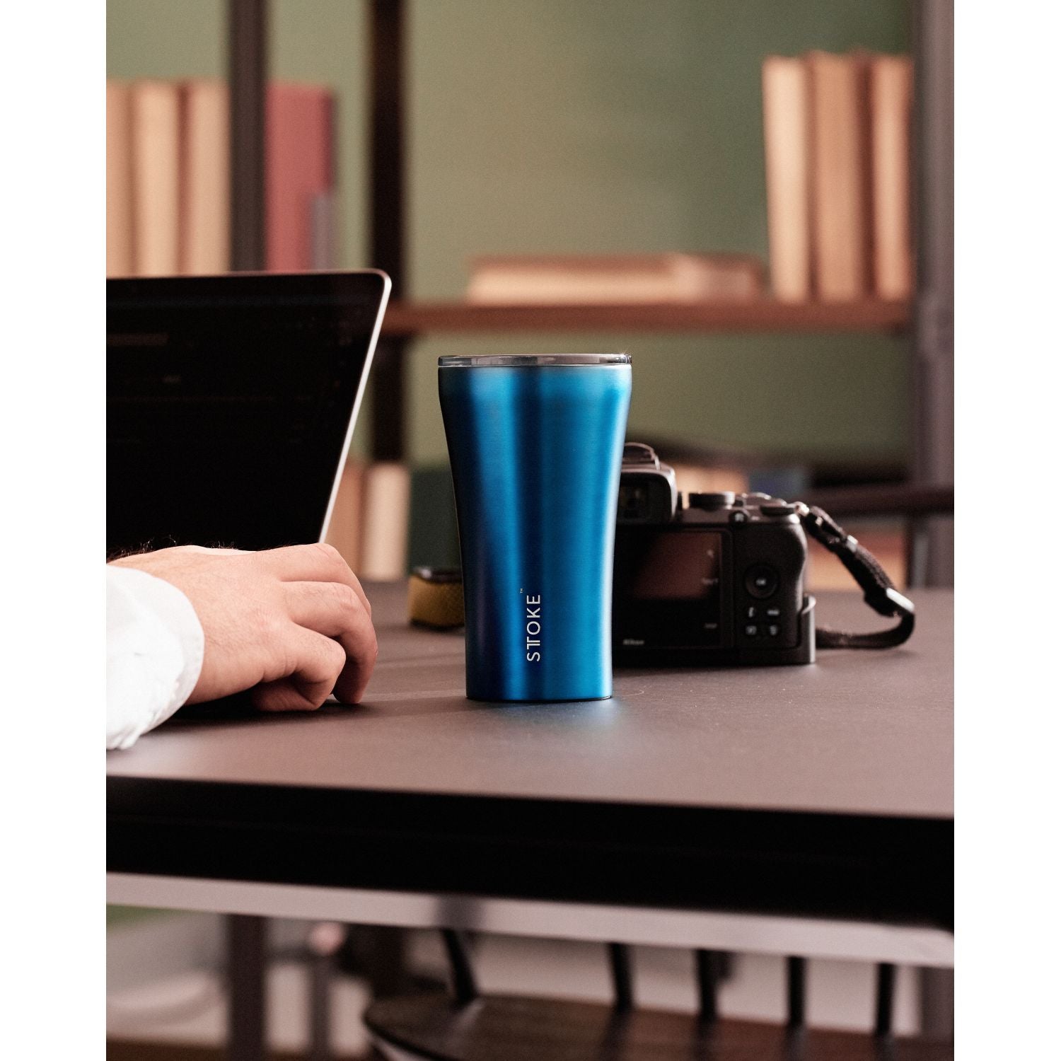 STTOKE Limited Edition Insulated Ceramic Cup 12oz - Steel Blue
