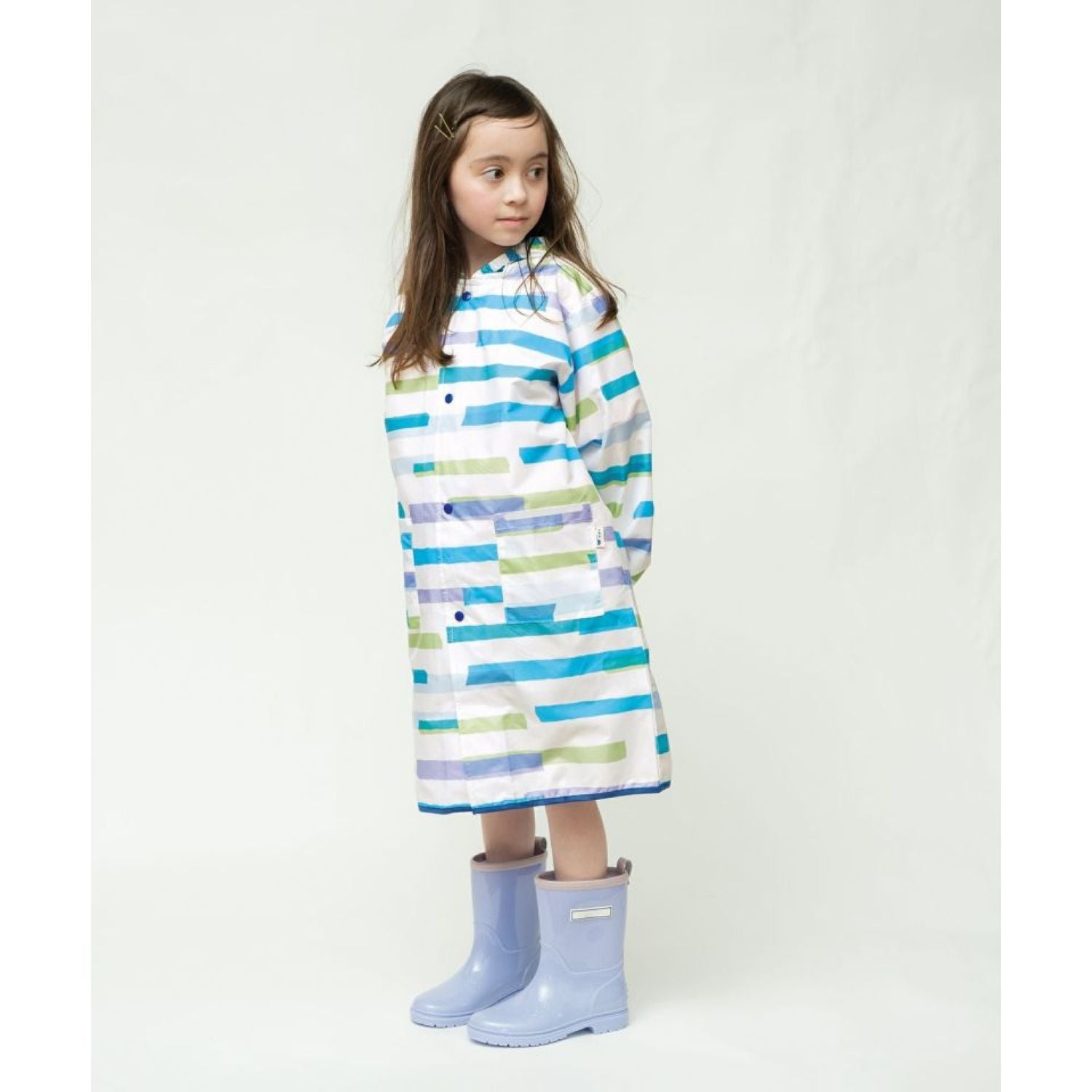 WPC Kids Rain Coat Medium (100cm-120cm) (Colorful Border)