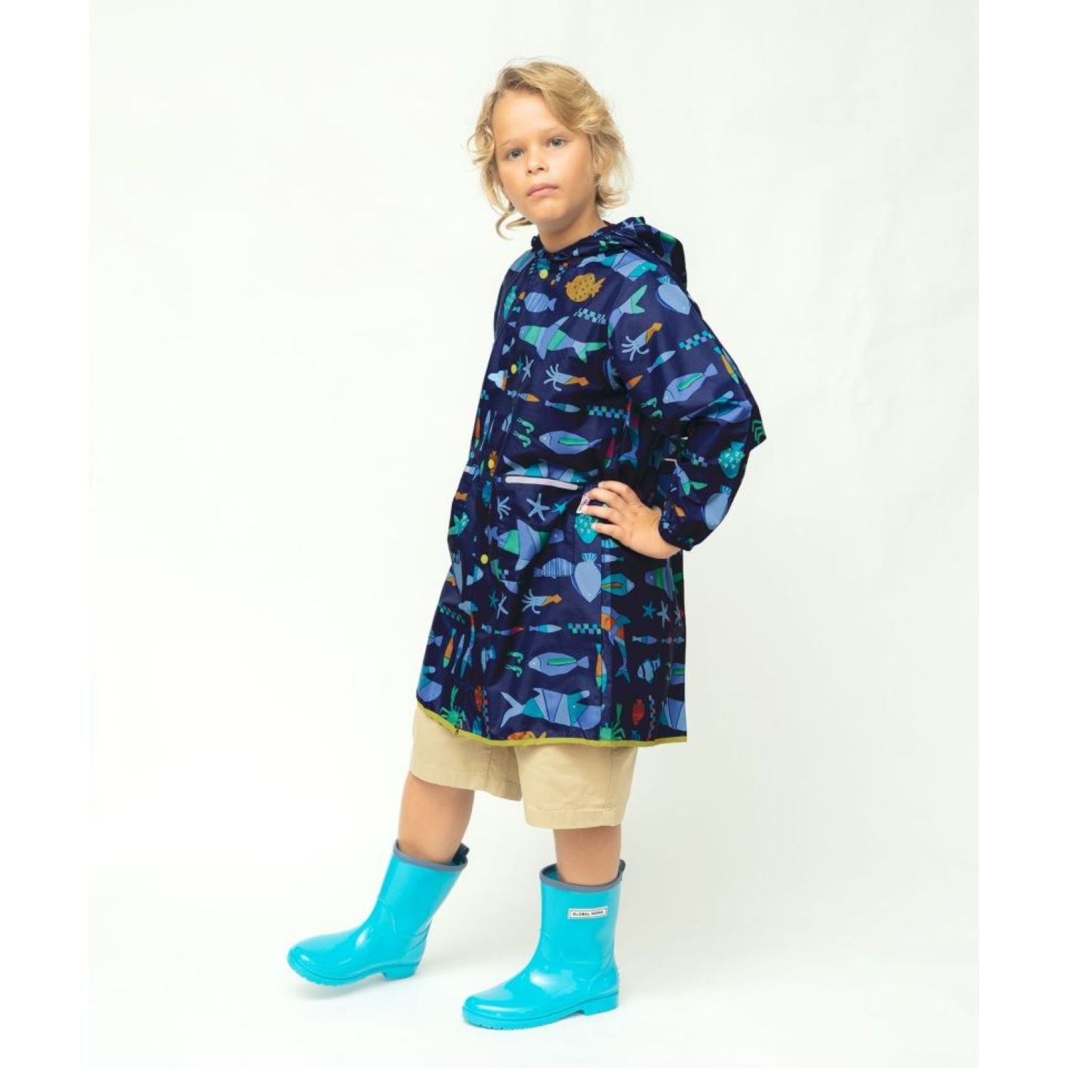 WPC Kids Rain Coat Medium (100cm-120cm) (Sea Animals)