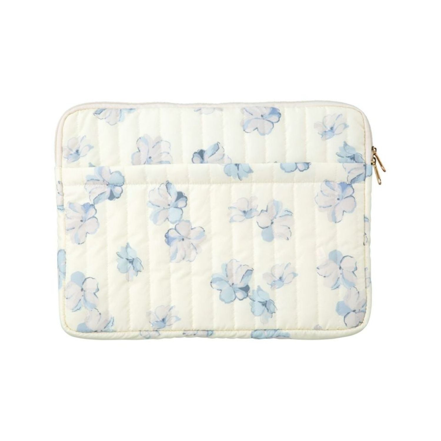 WPC Quilting Laptop Case L (15cm) Water Repellent (Creamy Flower Off White)