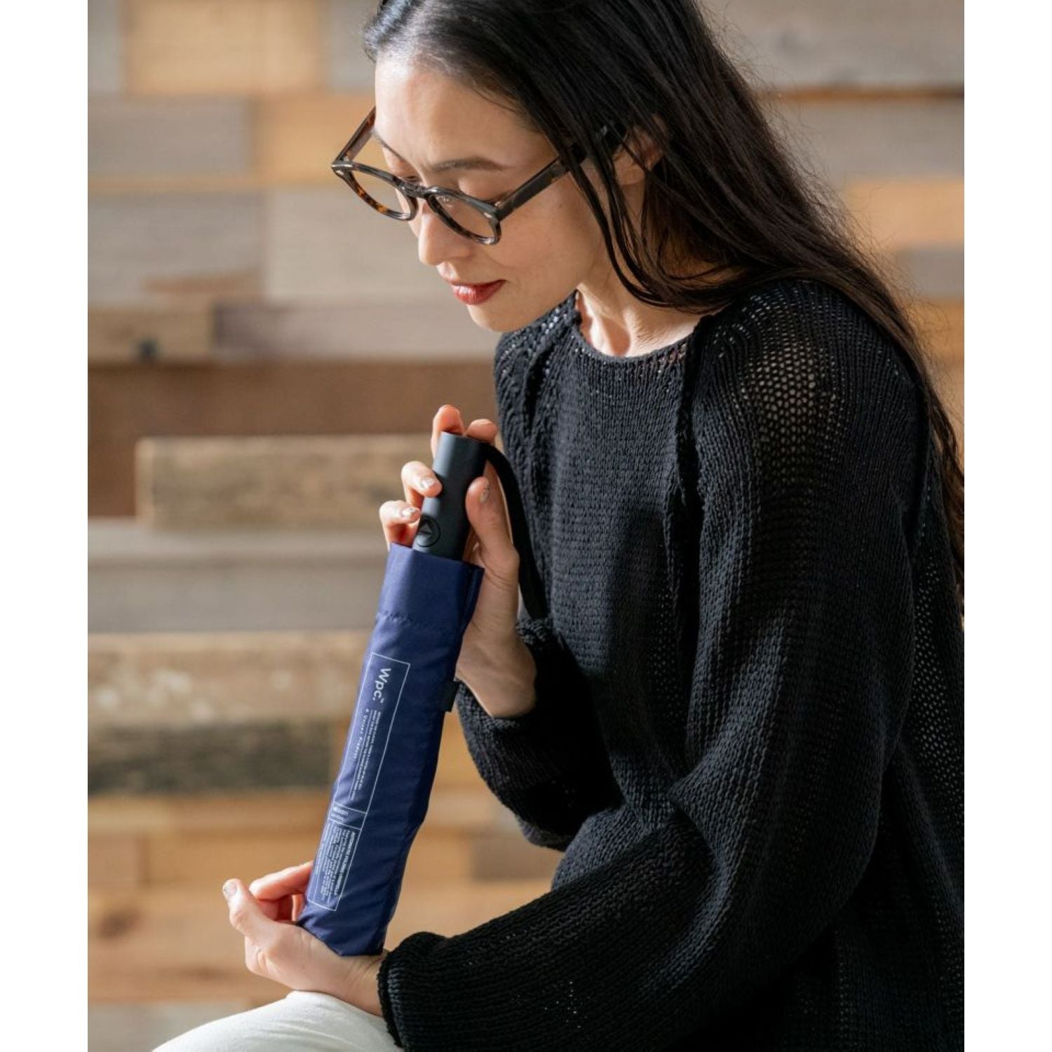 WPC UX Automatic UV Protection Folding Umbrella 62cm (Navy)