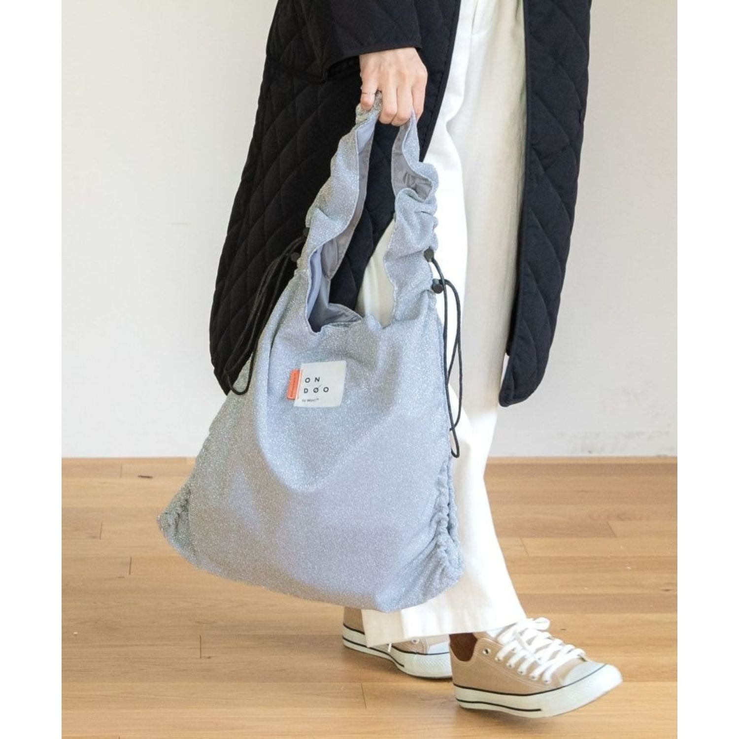 WPC Ondoo Shirring Drawstring Tote Bag (Silver)