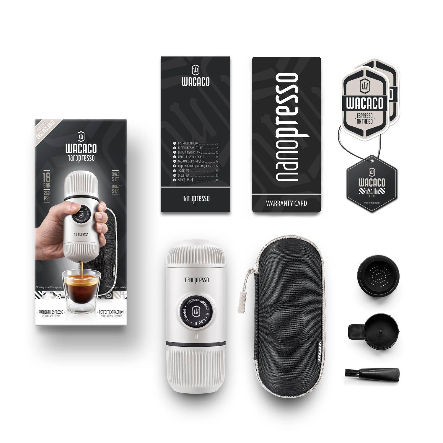 Wacaco Nanopresso + Case Espresso Coffee Maker - Chill White