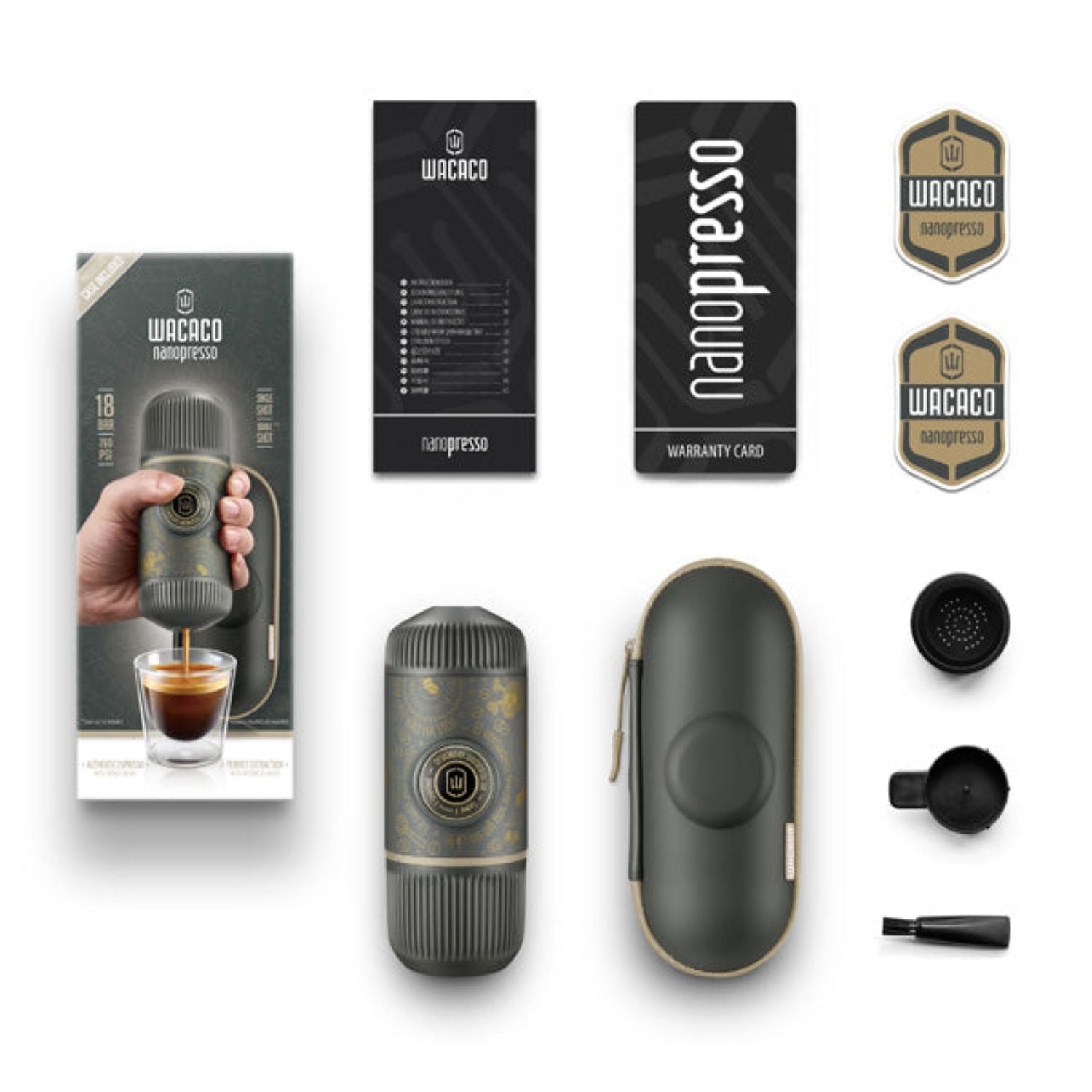 Wacaco Nanopresso Dark Soul + Case Espresso Coffee Maker - Grey