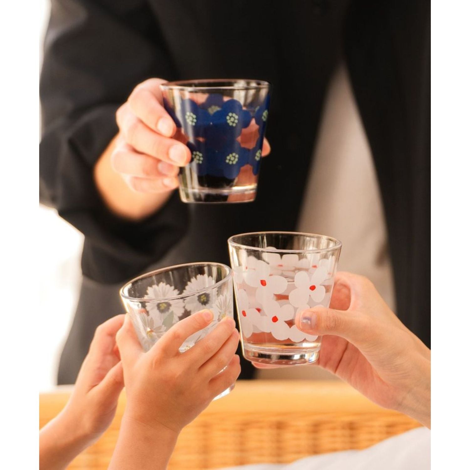 WPC Glass Tumbler 250ML (Camellia Navy)