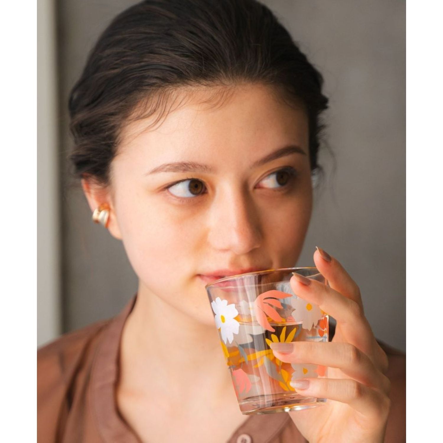 WPC Glass Tumbler 250ML (Camellia Navy)