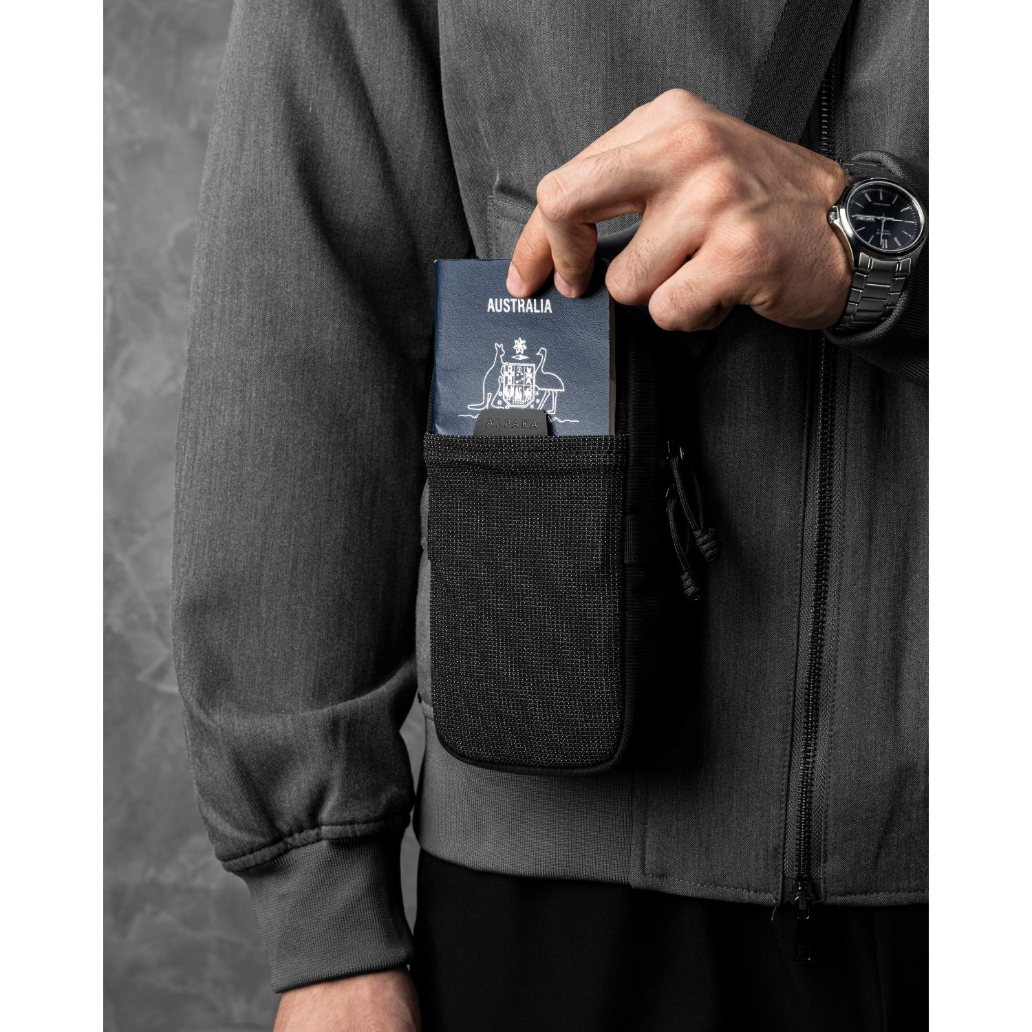 ALPAKA Modular Shoulder Pocket Max Nylon Washed  Axoflux 400D (Black)