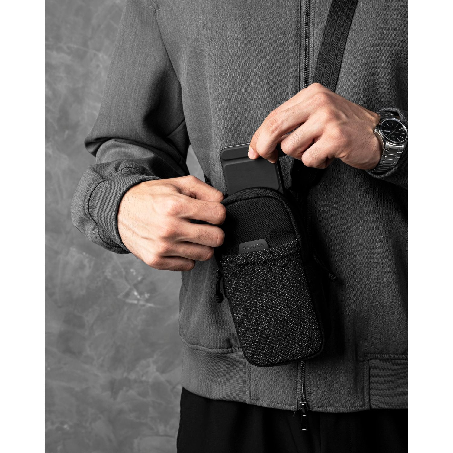 ALPAKA Modular Shoulder Pocket Max Nylon Washed  Axoflux 400D (Black)