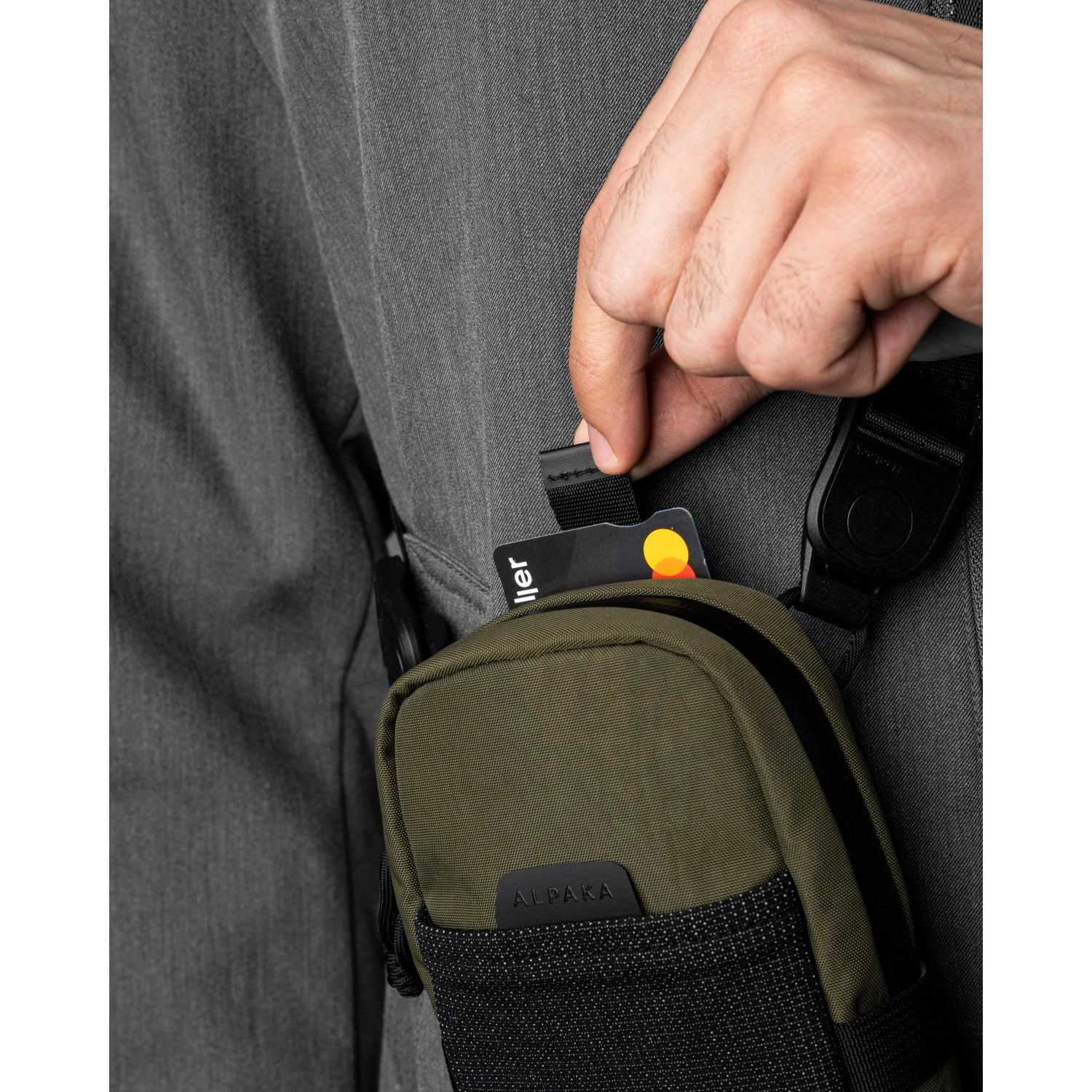 ALPAKA Modular Shoulder Pocket Max Nylon Washed  Axoflux 400D (Green)