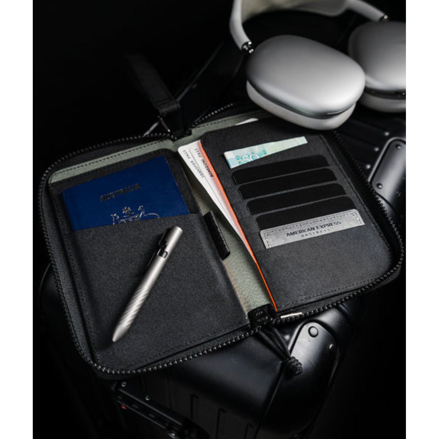 ALPAKA Zip Passport  Wallet Axogrid 300D (Black)