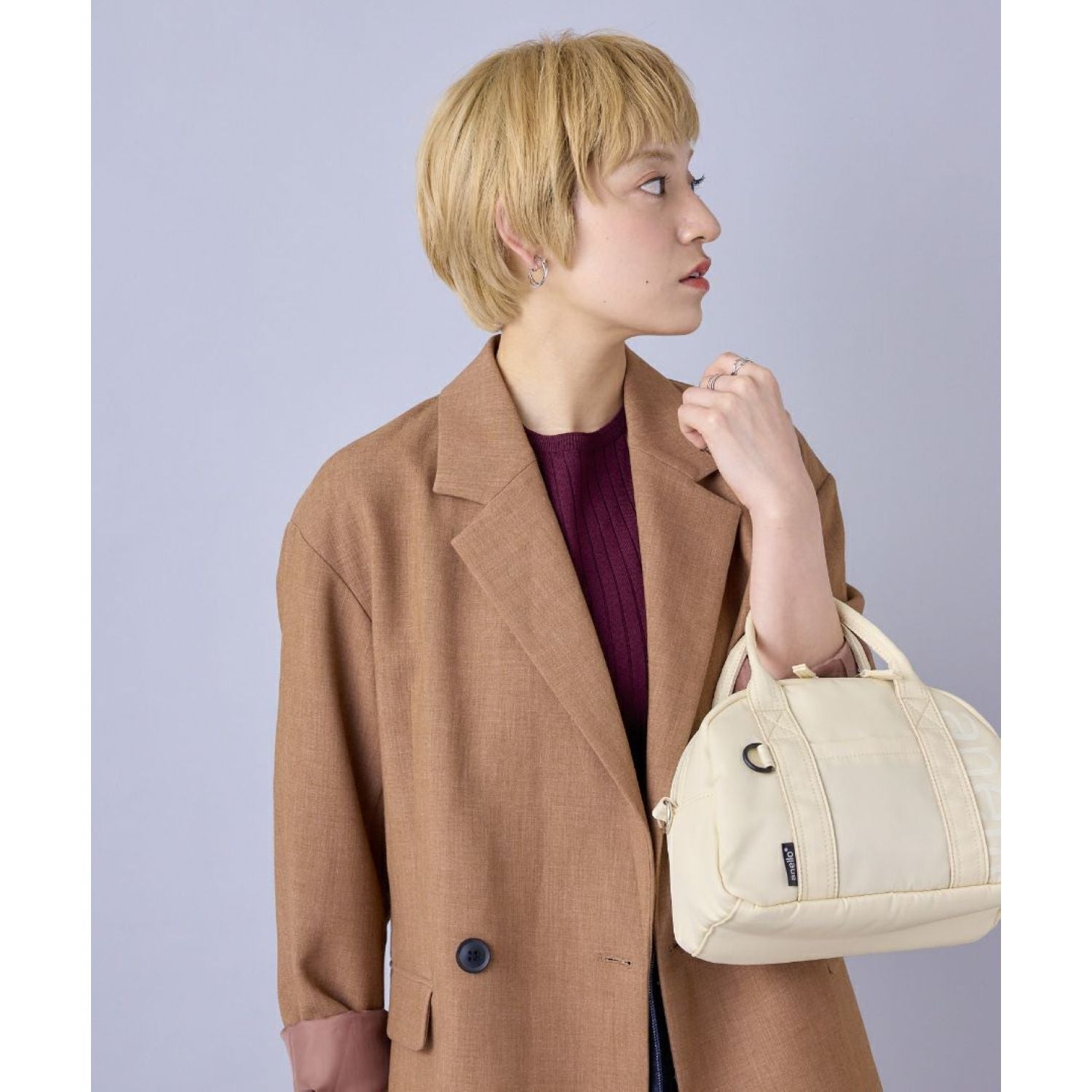 Anello Alf 2Way Mini Boston Bag (Grey)