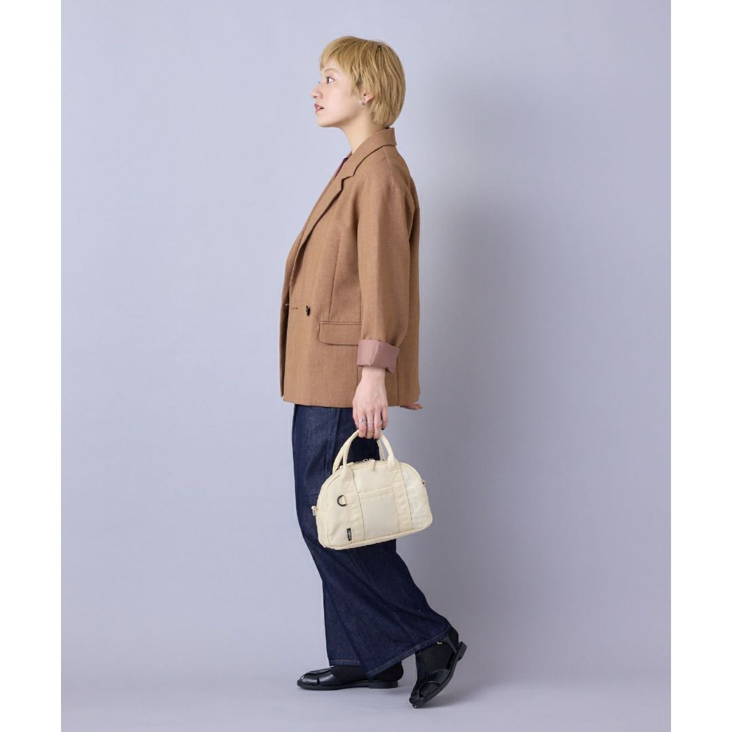 Anello Alf 2Way Mini Boston Bag (Ivory)