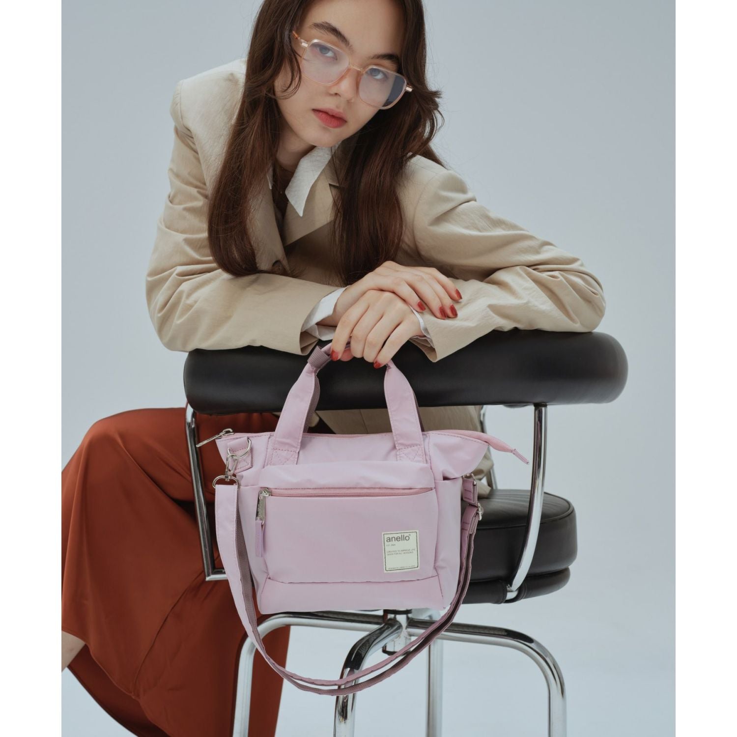 Anello Circle 2Way Mini Tote Bag (Lavender)