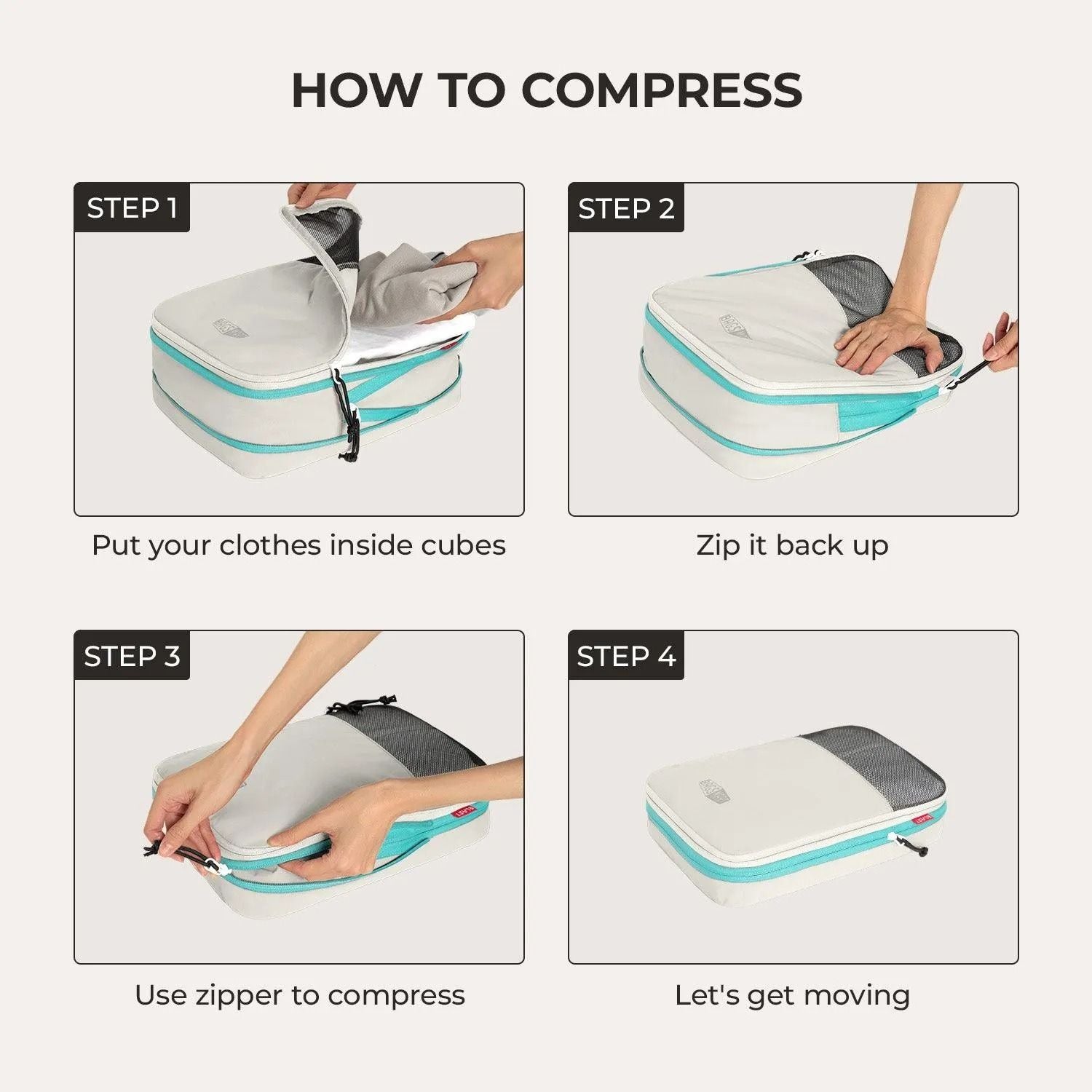 Bagsmart Blast 6-In-1 Compression Packing Cubes (Peyote)