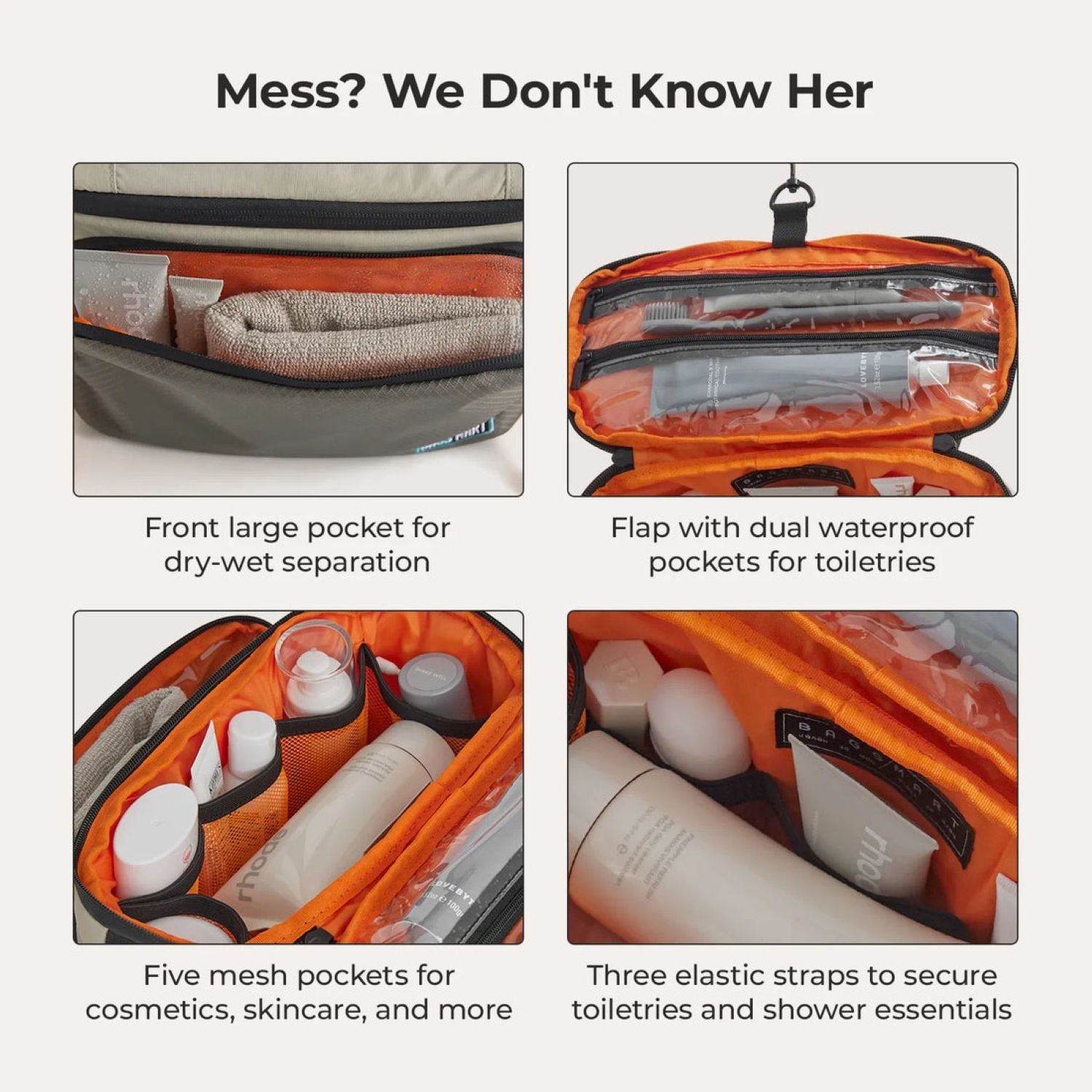 Bagsmart Blast Hanging Toiletry Bag 4.5L (Peyote)