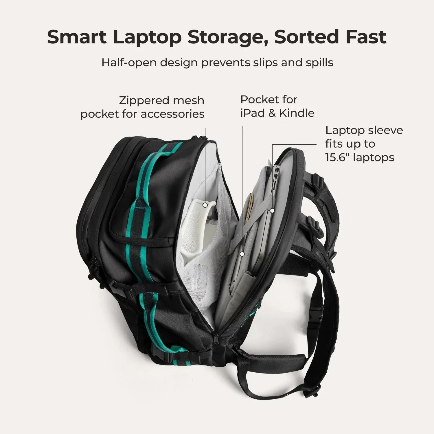 Bagsmart Blast Pro Quick Access Carry On Travel Backpack 40L (Black)