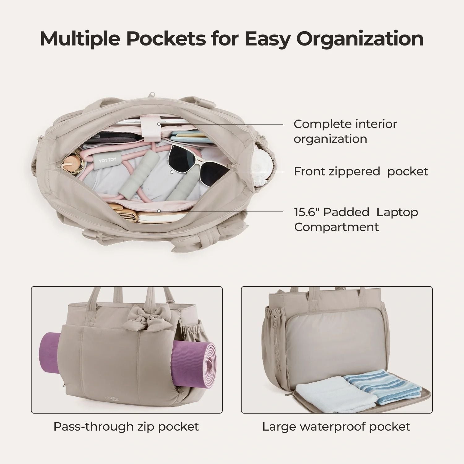 Bagsmart Crush Laptop Tote 23L (Camel)