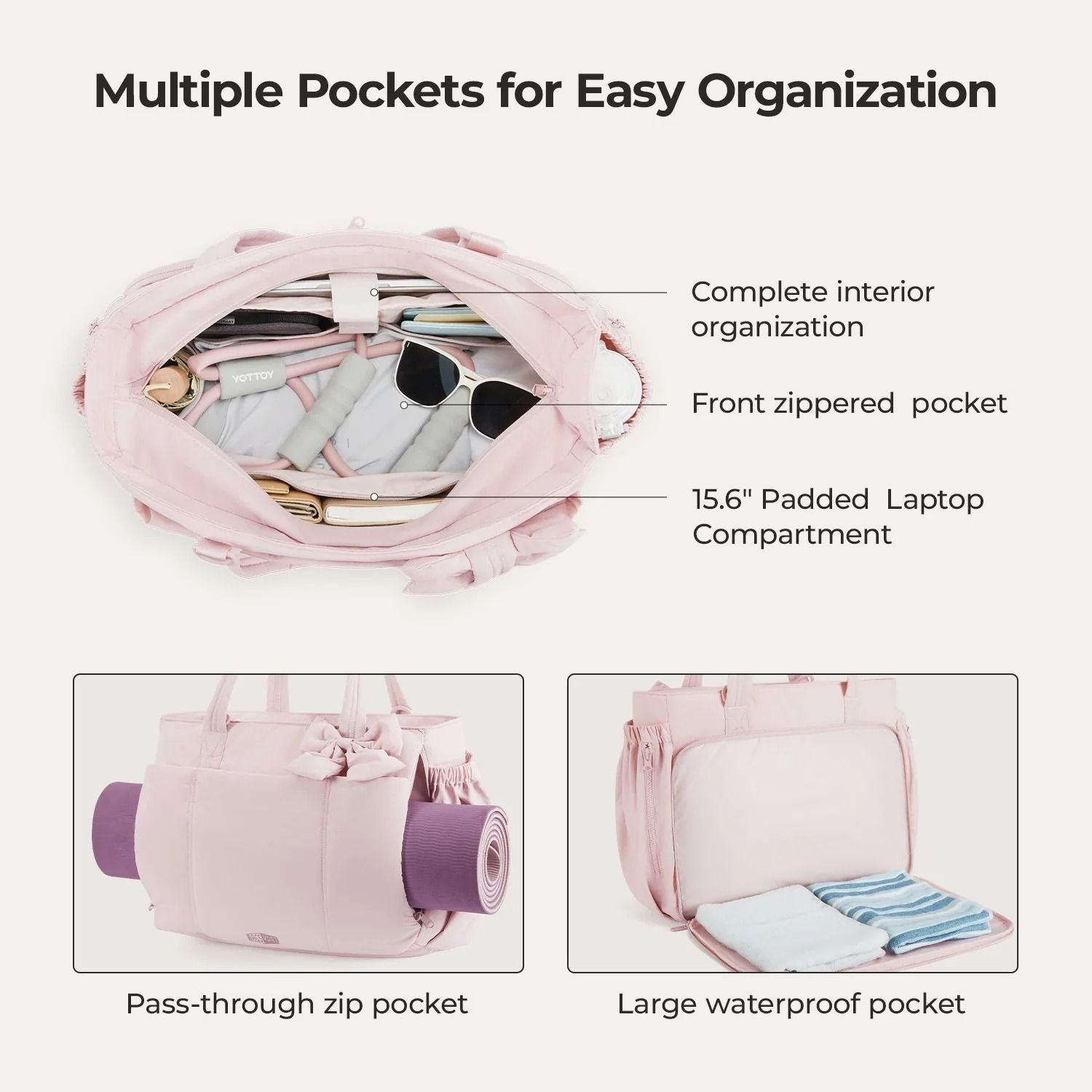 Bagsmart Crush Laptop Tote 23L (Pink)